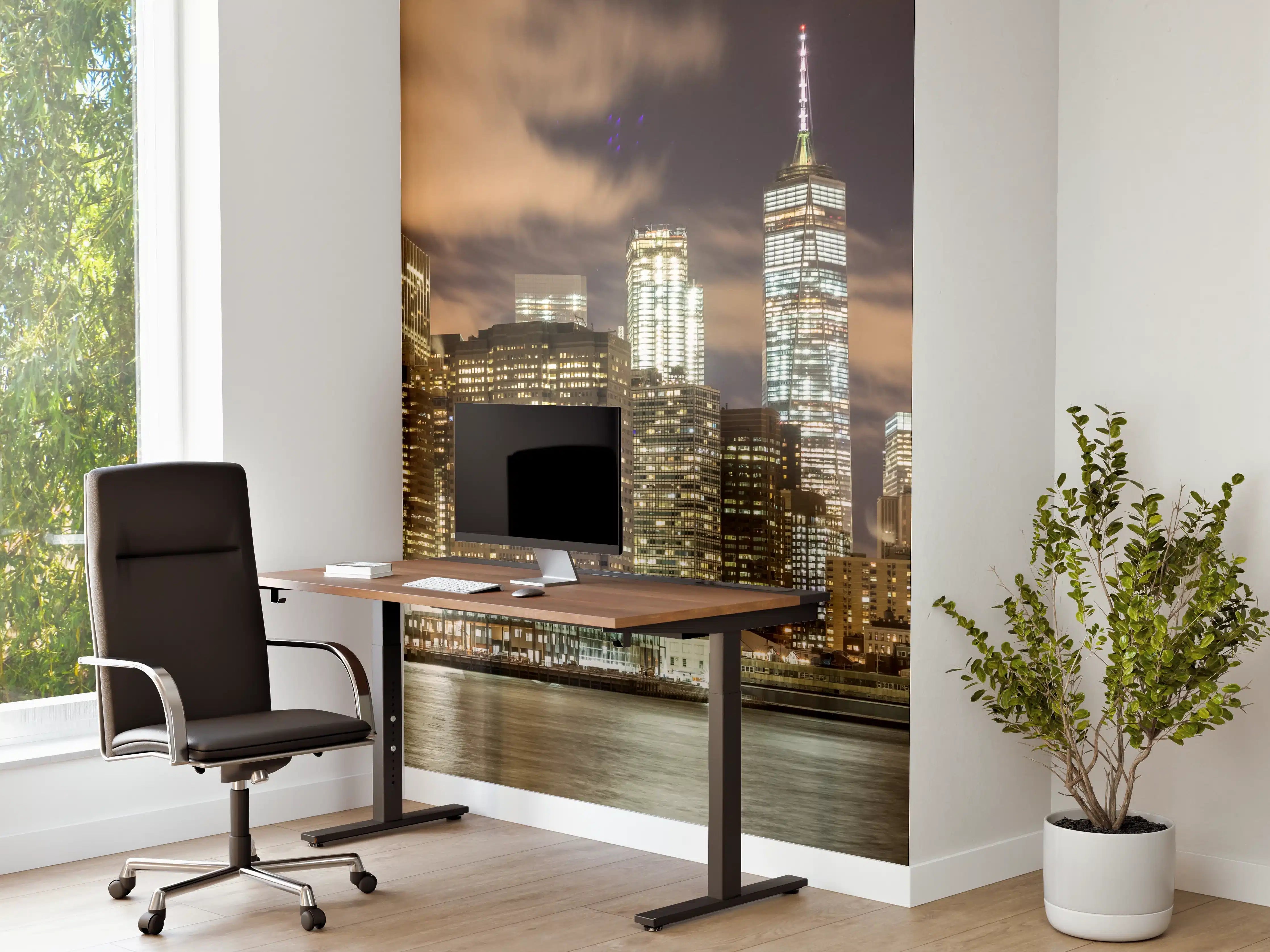 Büro Wandgestaltung - Manhattan Skyline im Glanz der Nacht