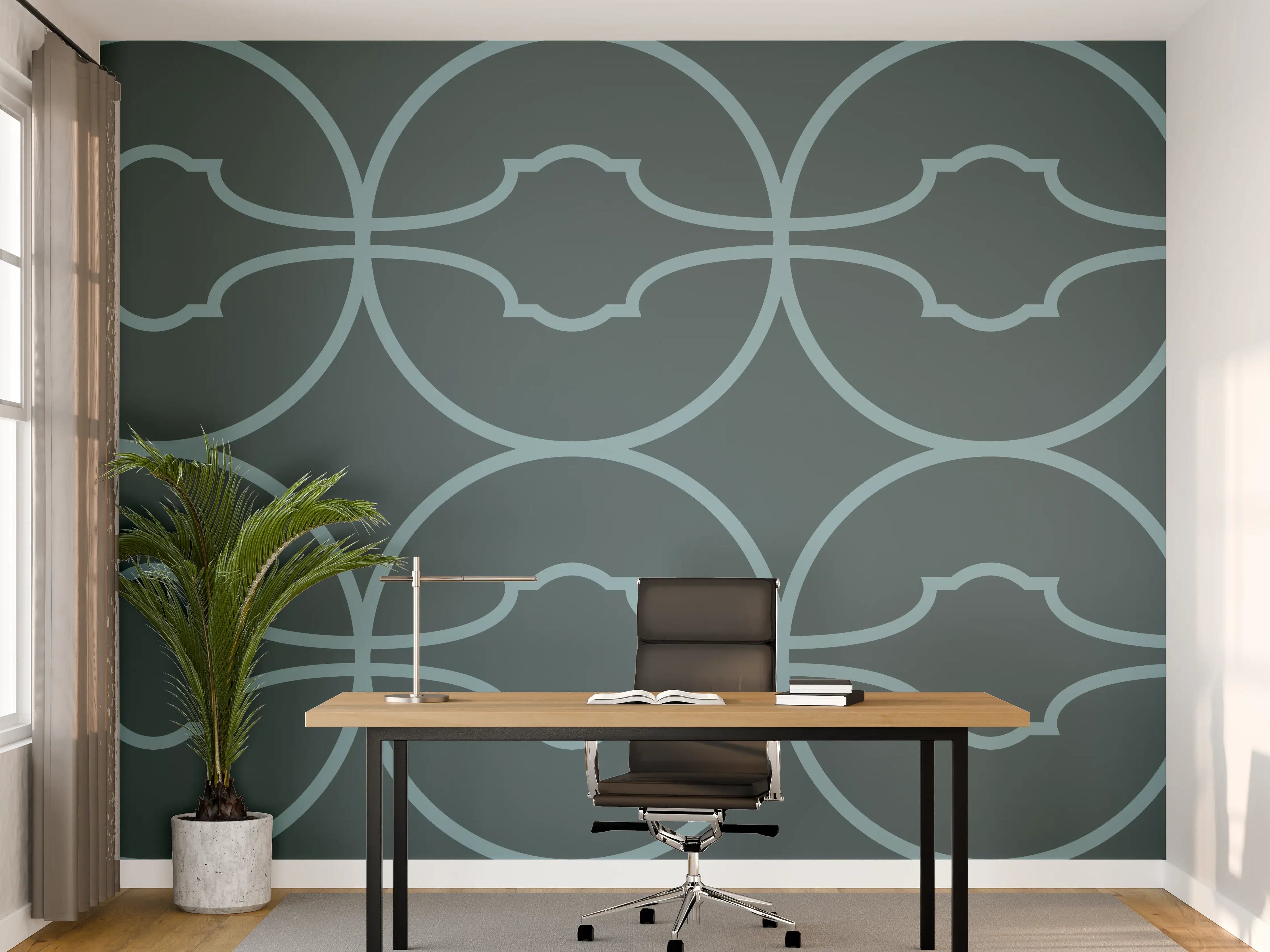 Büro Wandgestaltung - Maritime Wellen-Muster Tapete