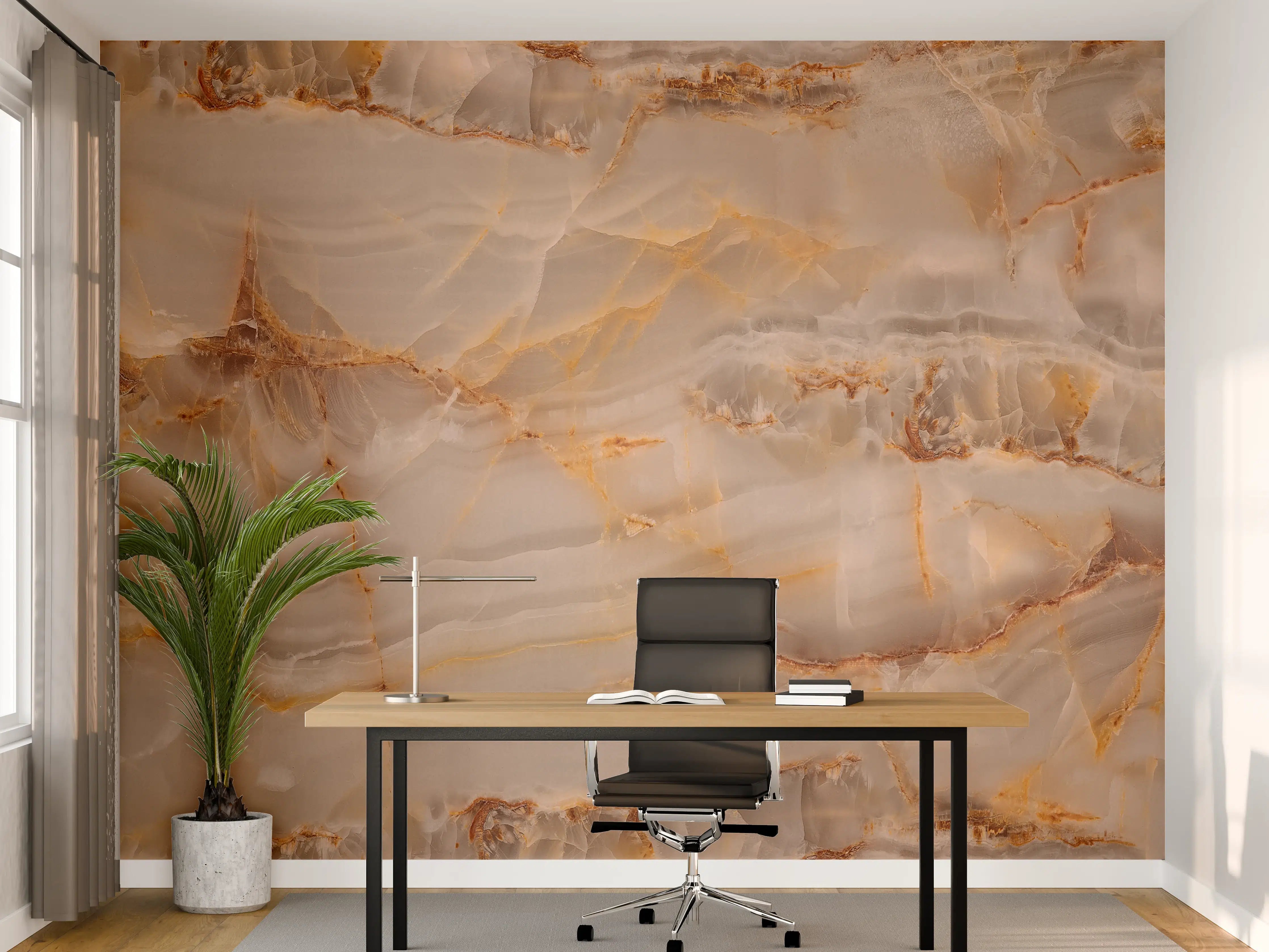 Büro Wandgestaltung - Marmor Onyx Struktur