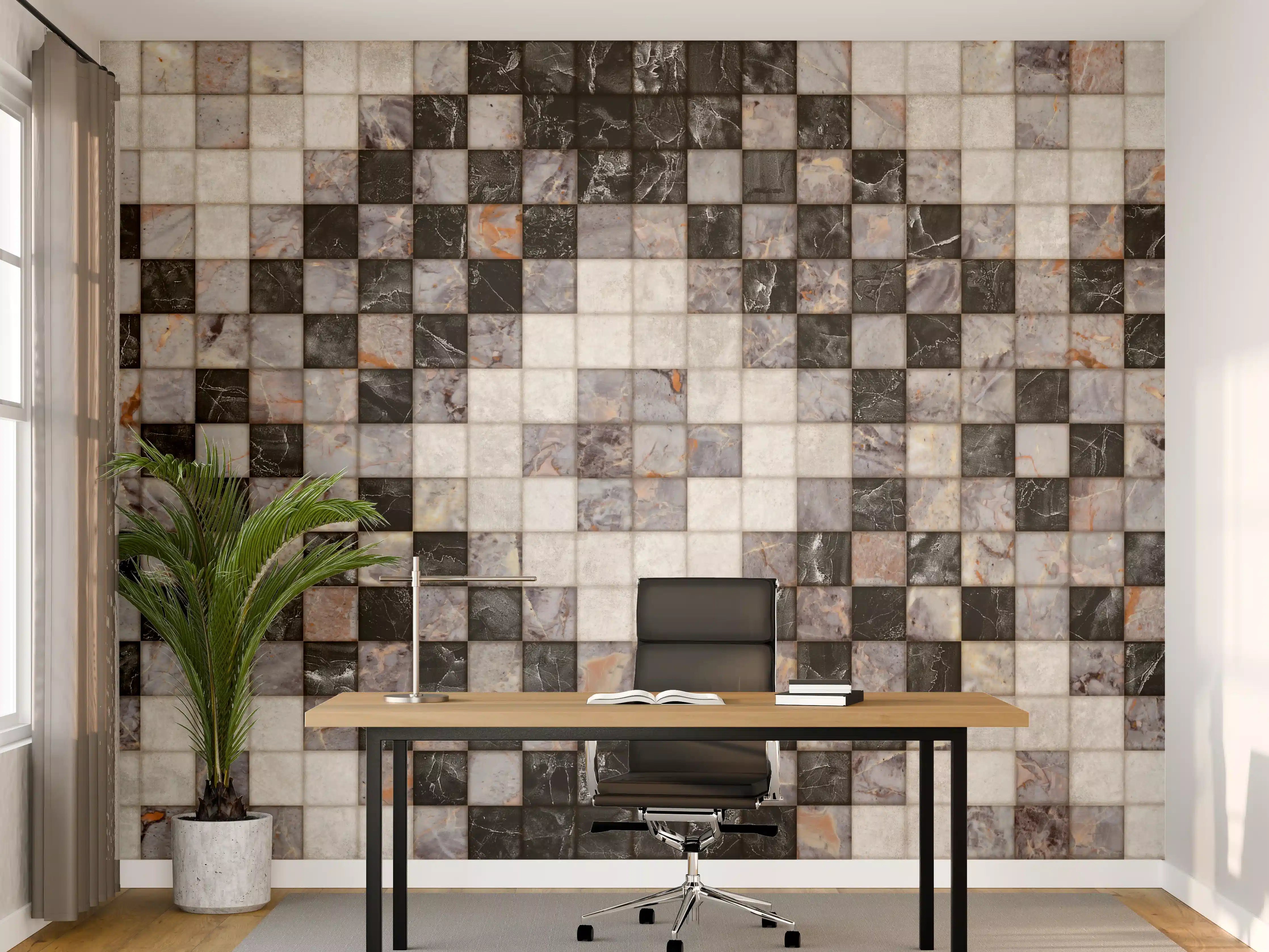 Büro Wandgestaltung - Marmor Textur - Retro-Muster 