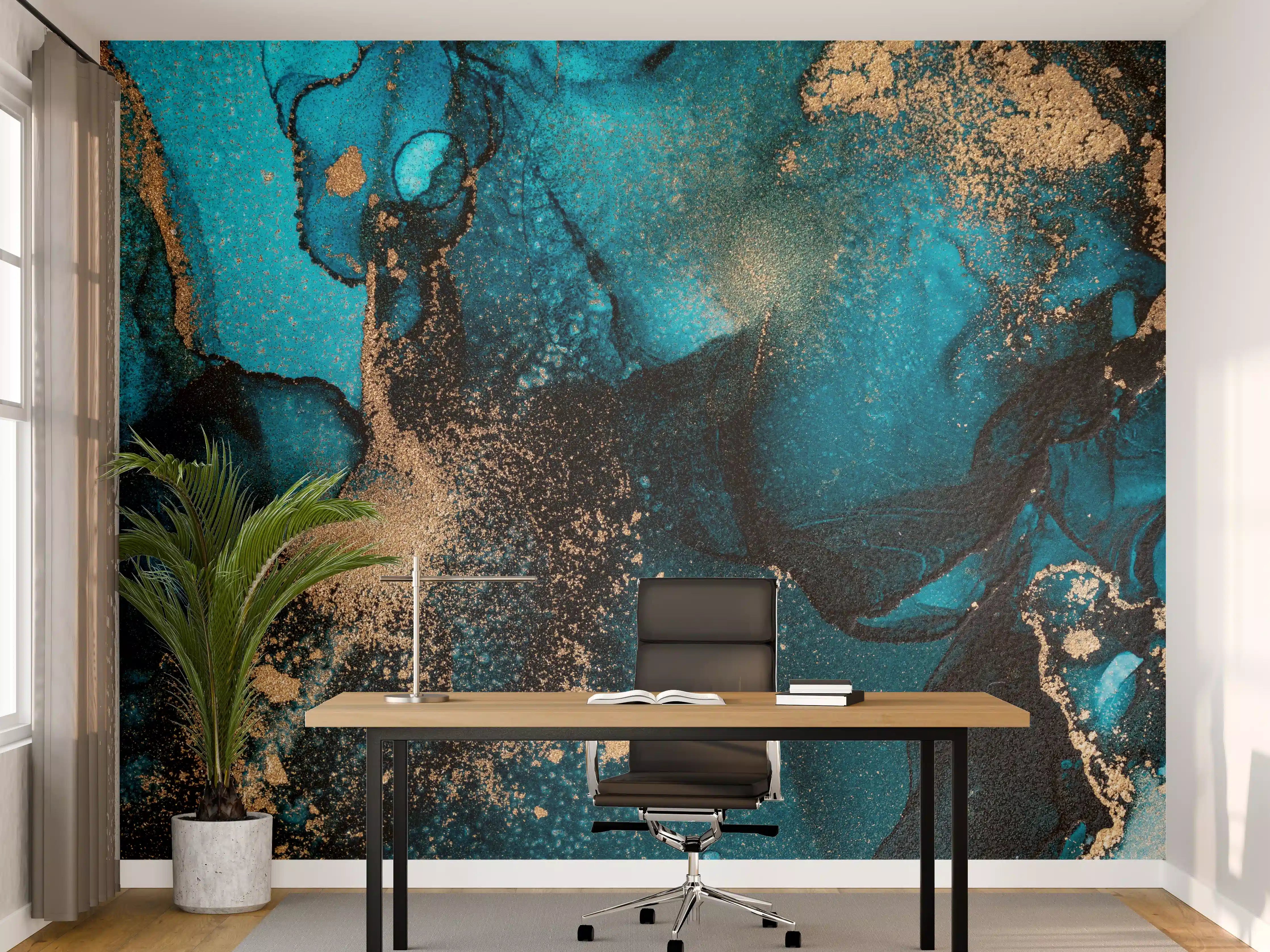 Büro Wandgestaltung - Marmor Wand Design - Flüssigmalerei