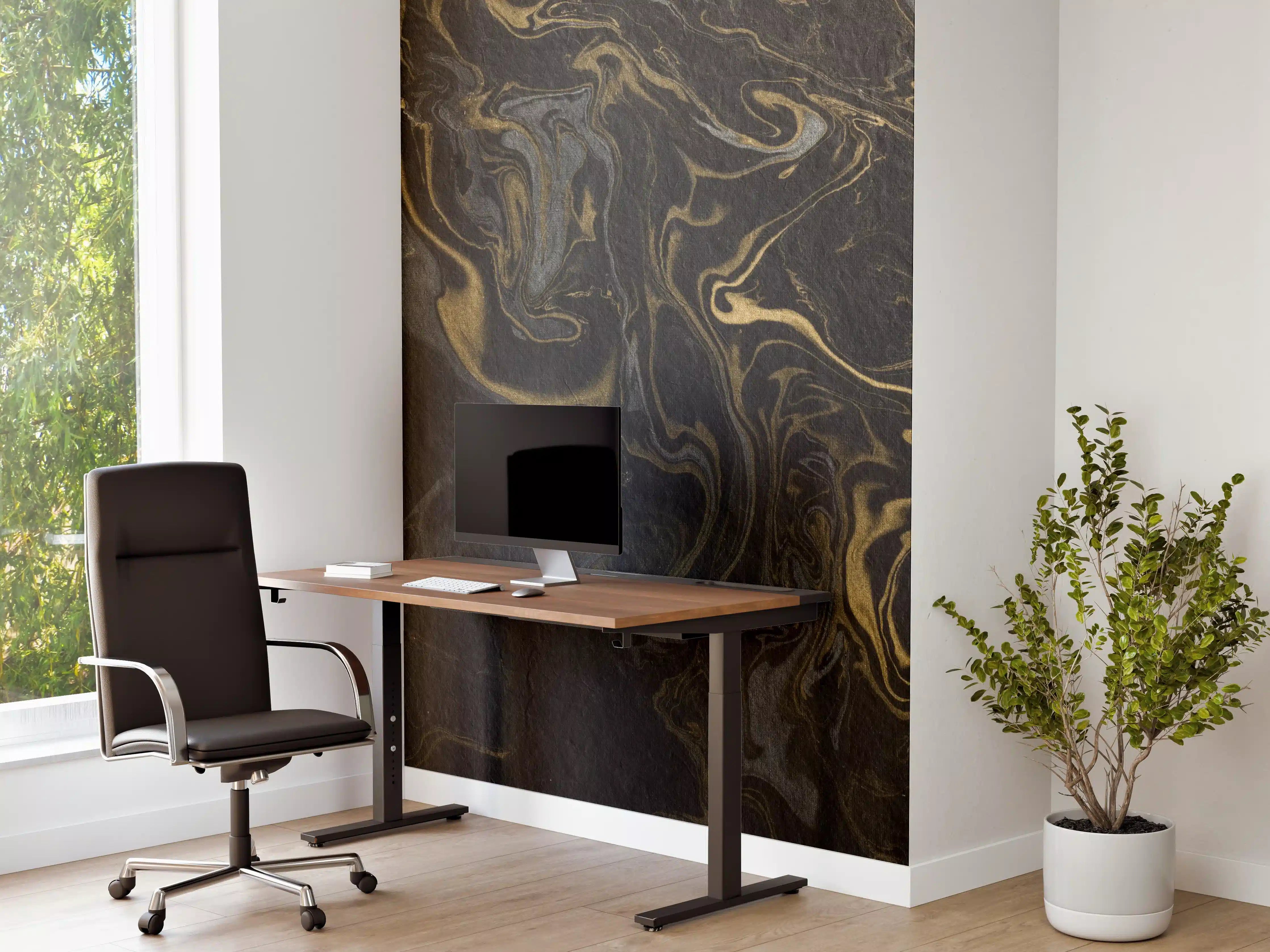 Büro Wandgestaltung - Marmor mit antikem goldenen und weißen Muster