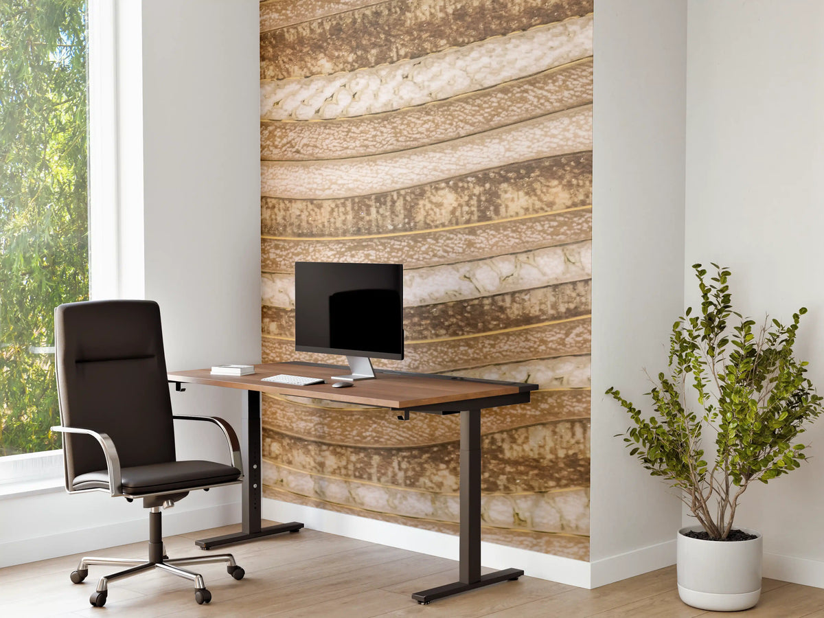 Büro Wandgestaltung - Marmorartige Struktur in Beige-Tönen