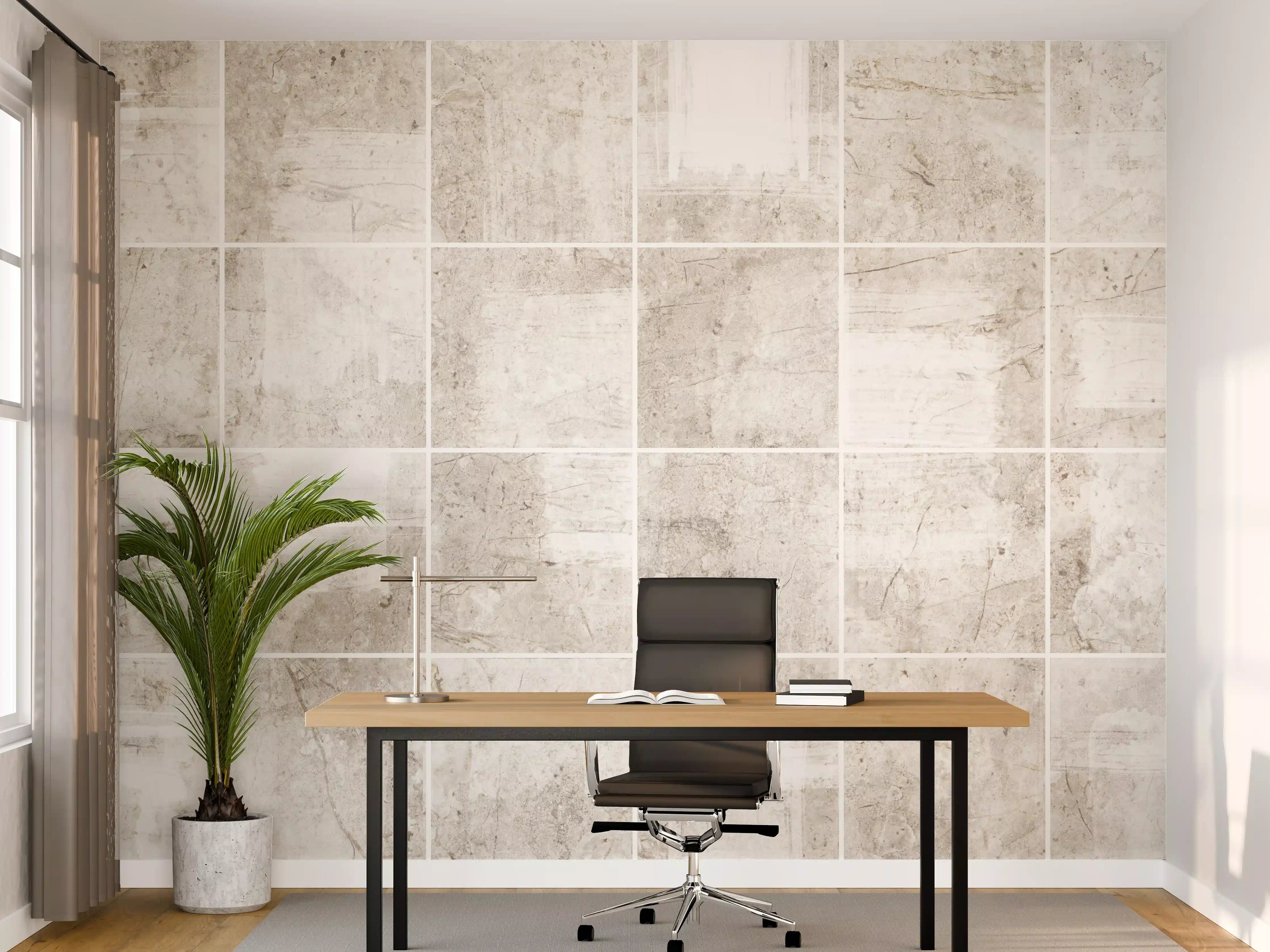 Büro Wandgestaltung - Marmortextur - Bürsteneffekt