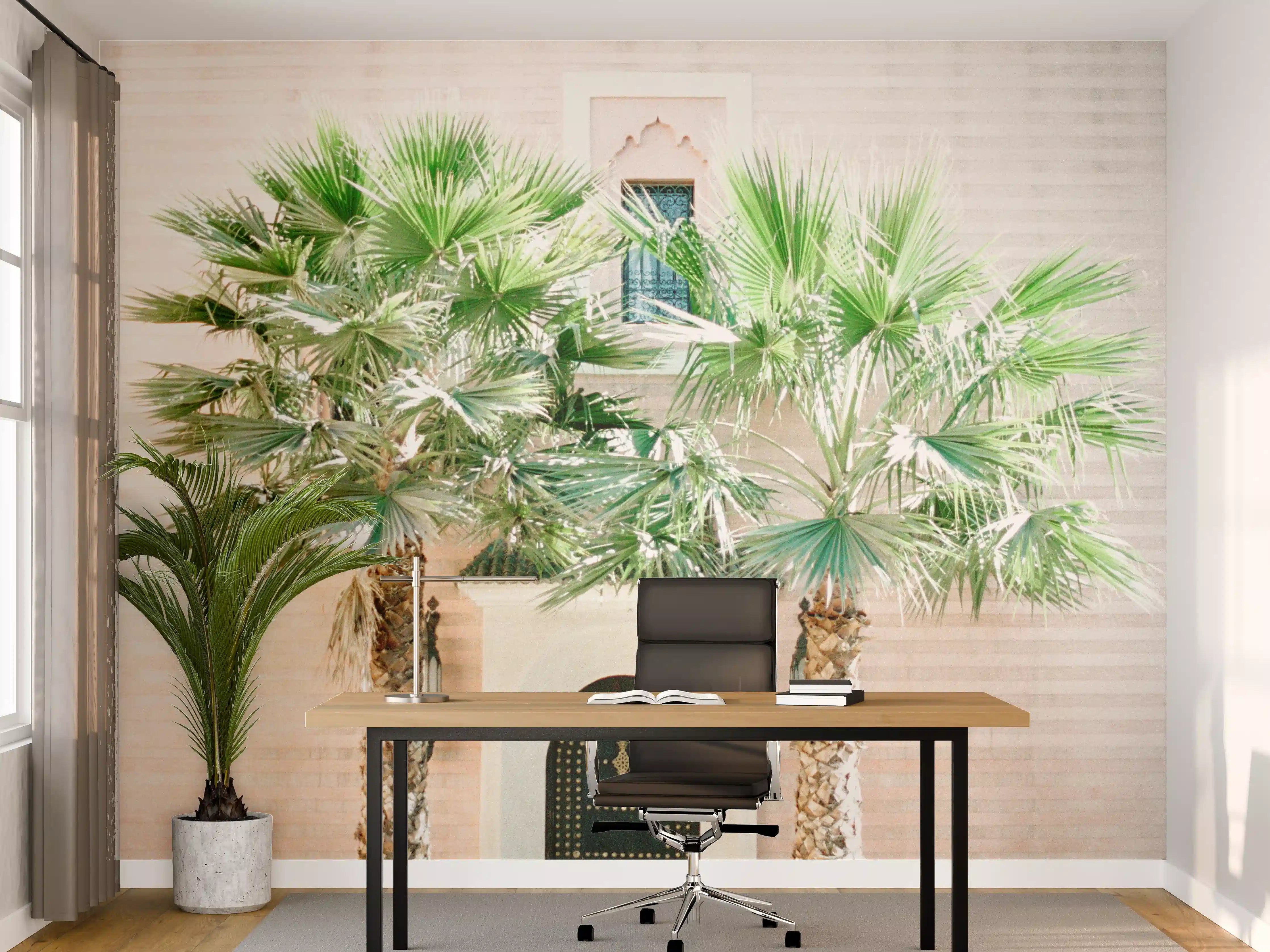 Büro Wandgestaltung - Marrakesch Pink Palmentür