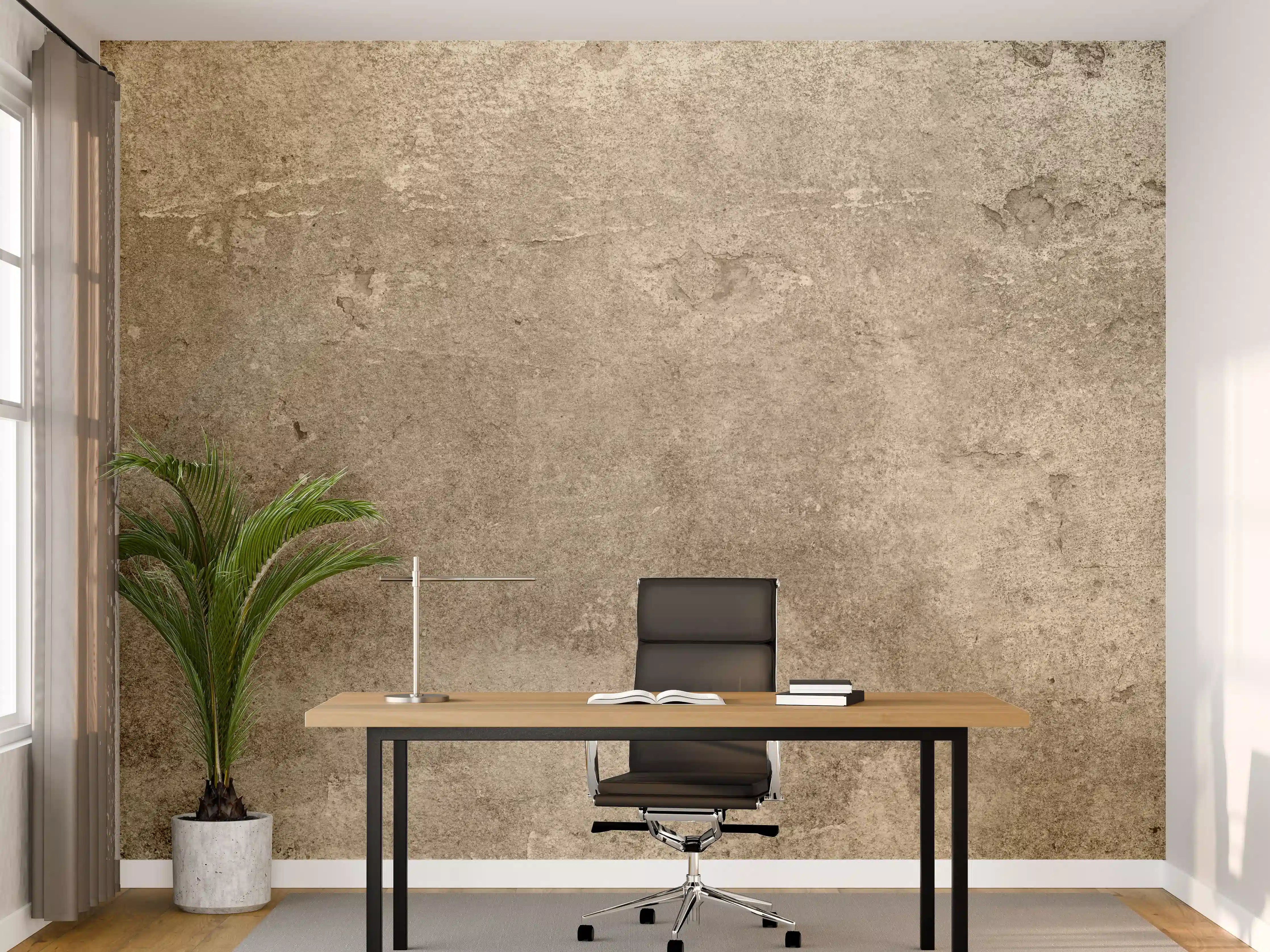 Büro Wandgestaltung - Massiver beigefarbiger Beton