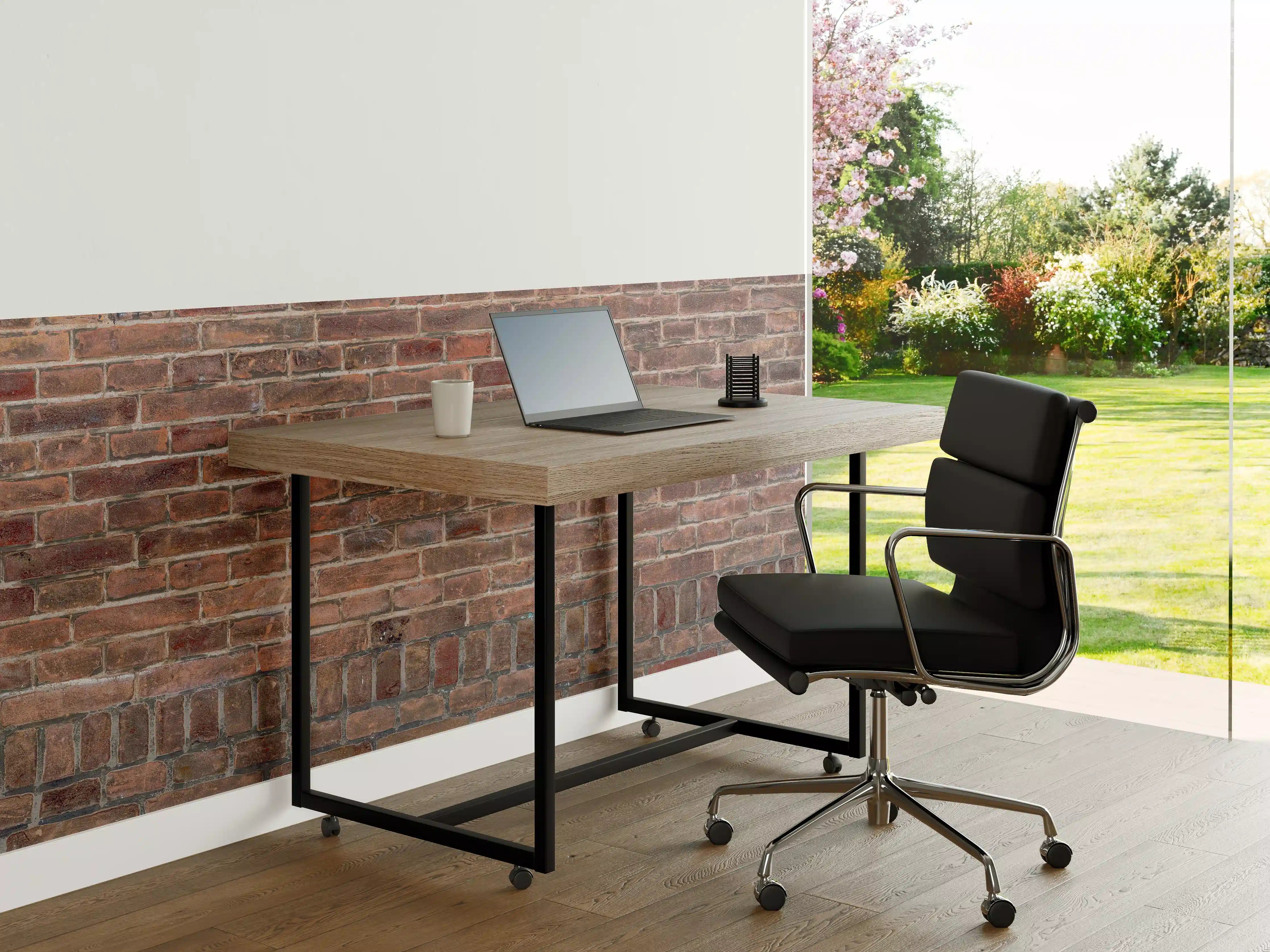 Büro Wandgestaltung - Mauerstruktur aus alten braunen Ziegeln
