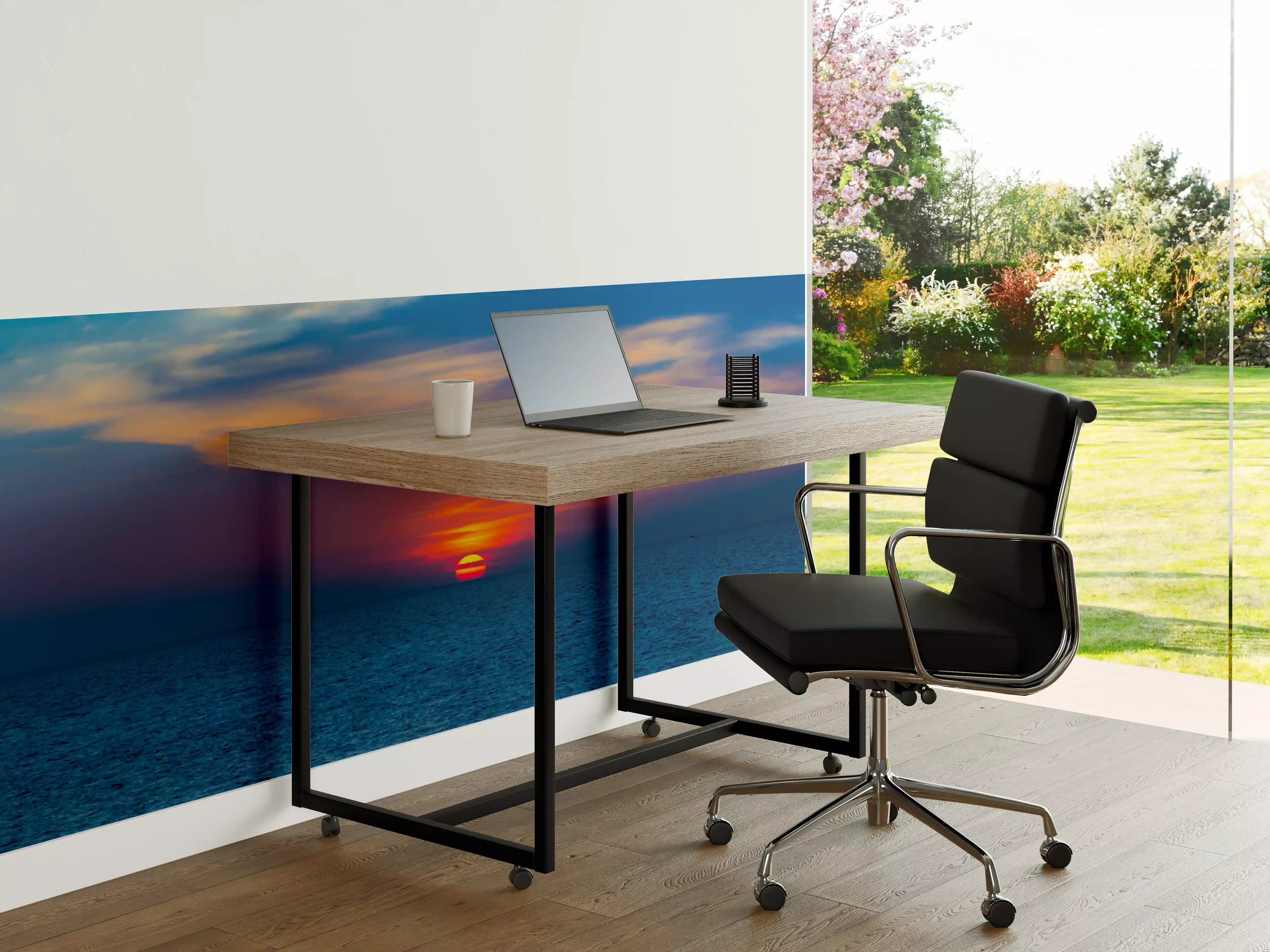 Büro Wandgestaltung - Meer-Sonnenuntergang Blau-Orange