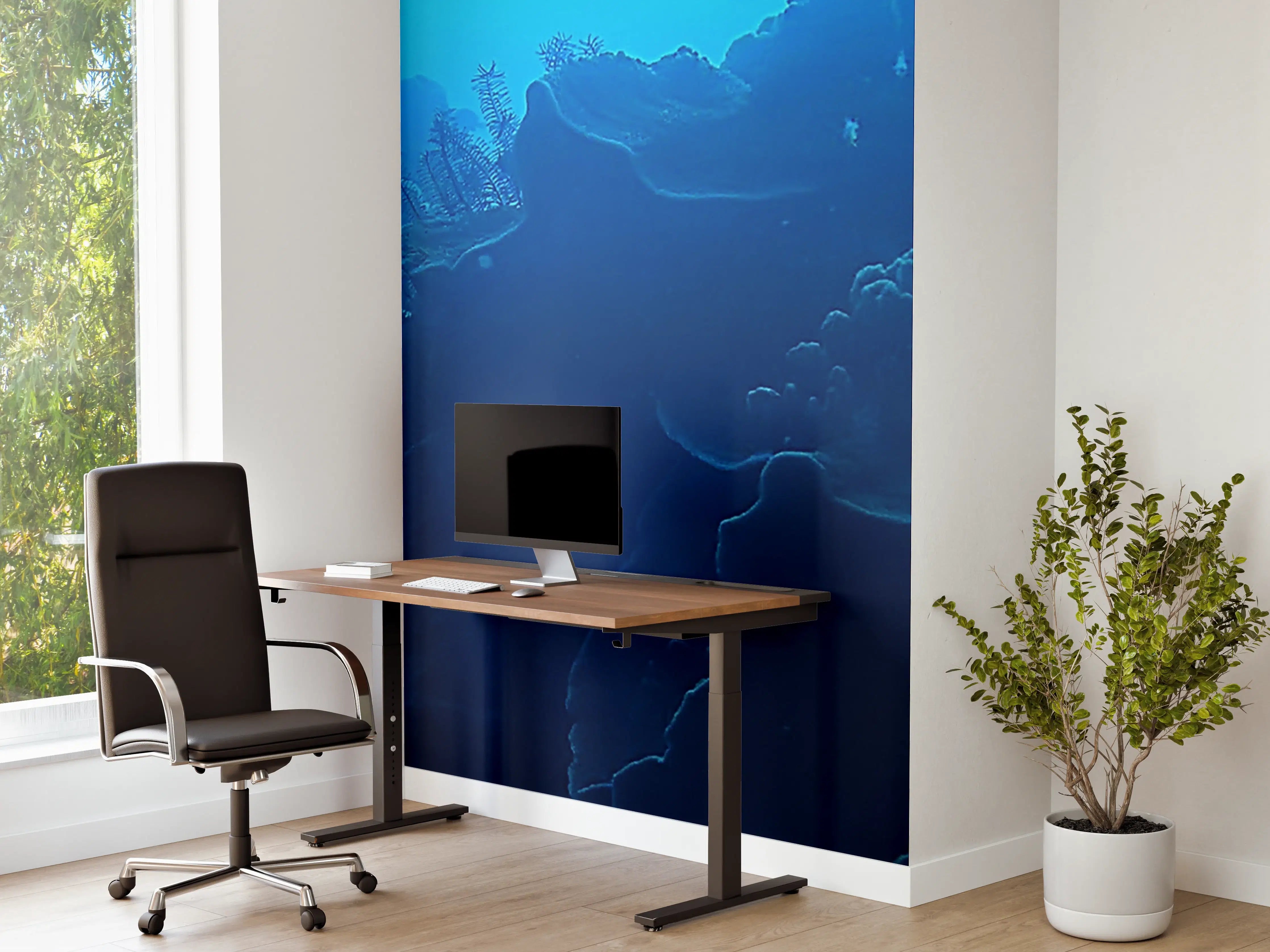 Büro Wandgestaltung - Meeresgrau in Weiß