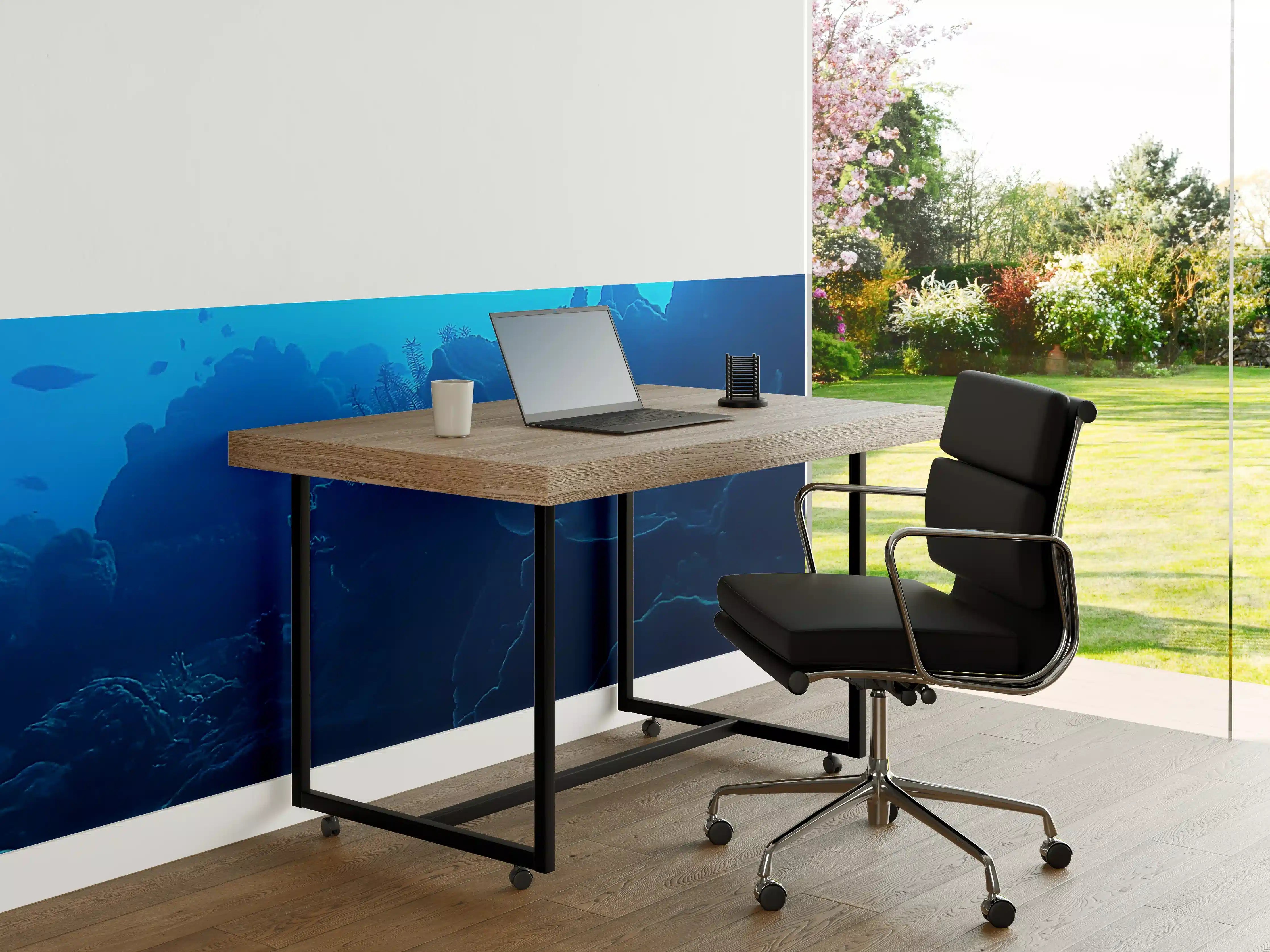 Büro Wandgestaltung - Meeresgrau in Weiß