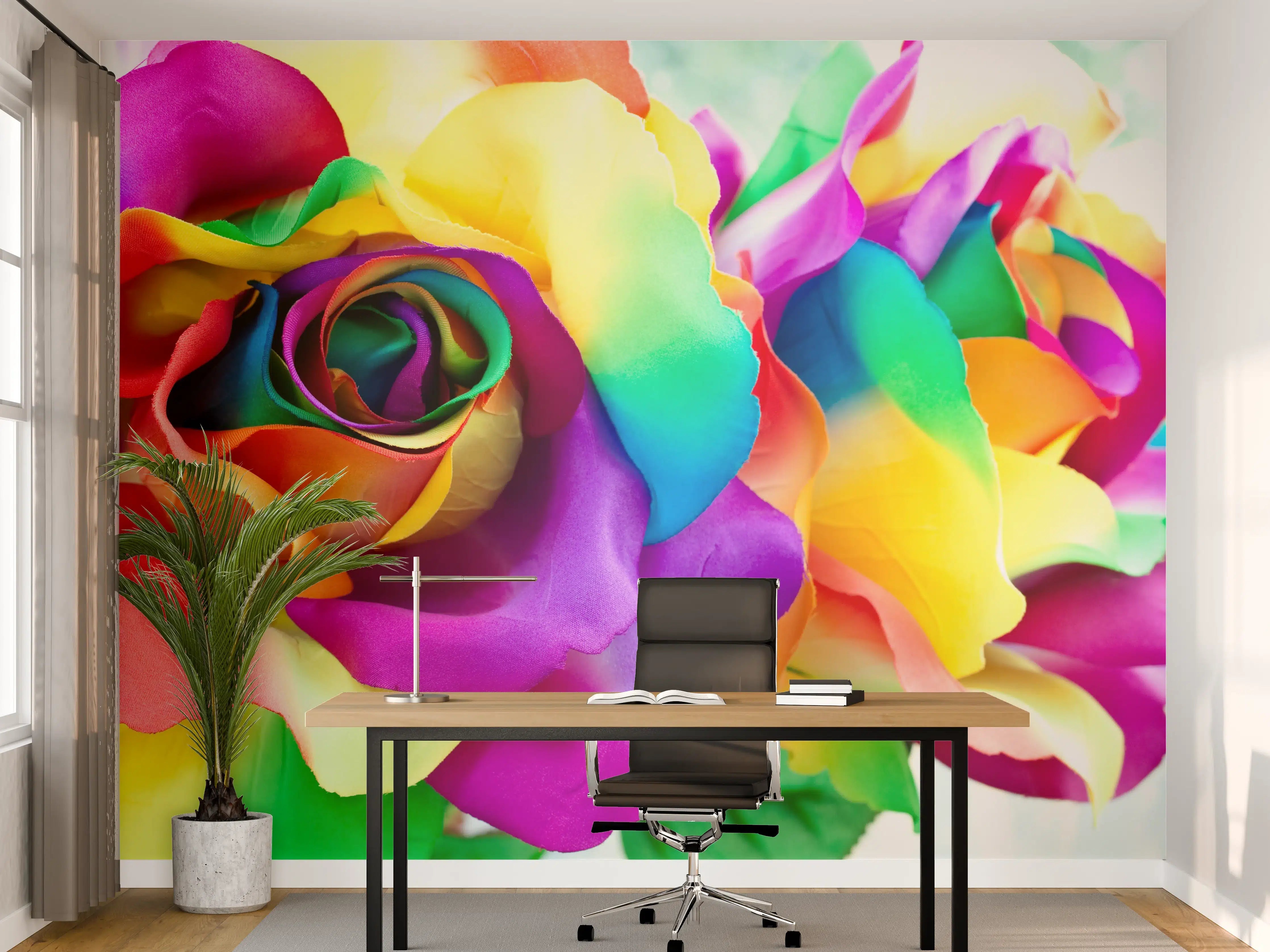 Büro Wandgestaltung - Mehrfarbige synthetische Rose