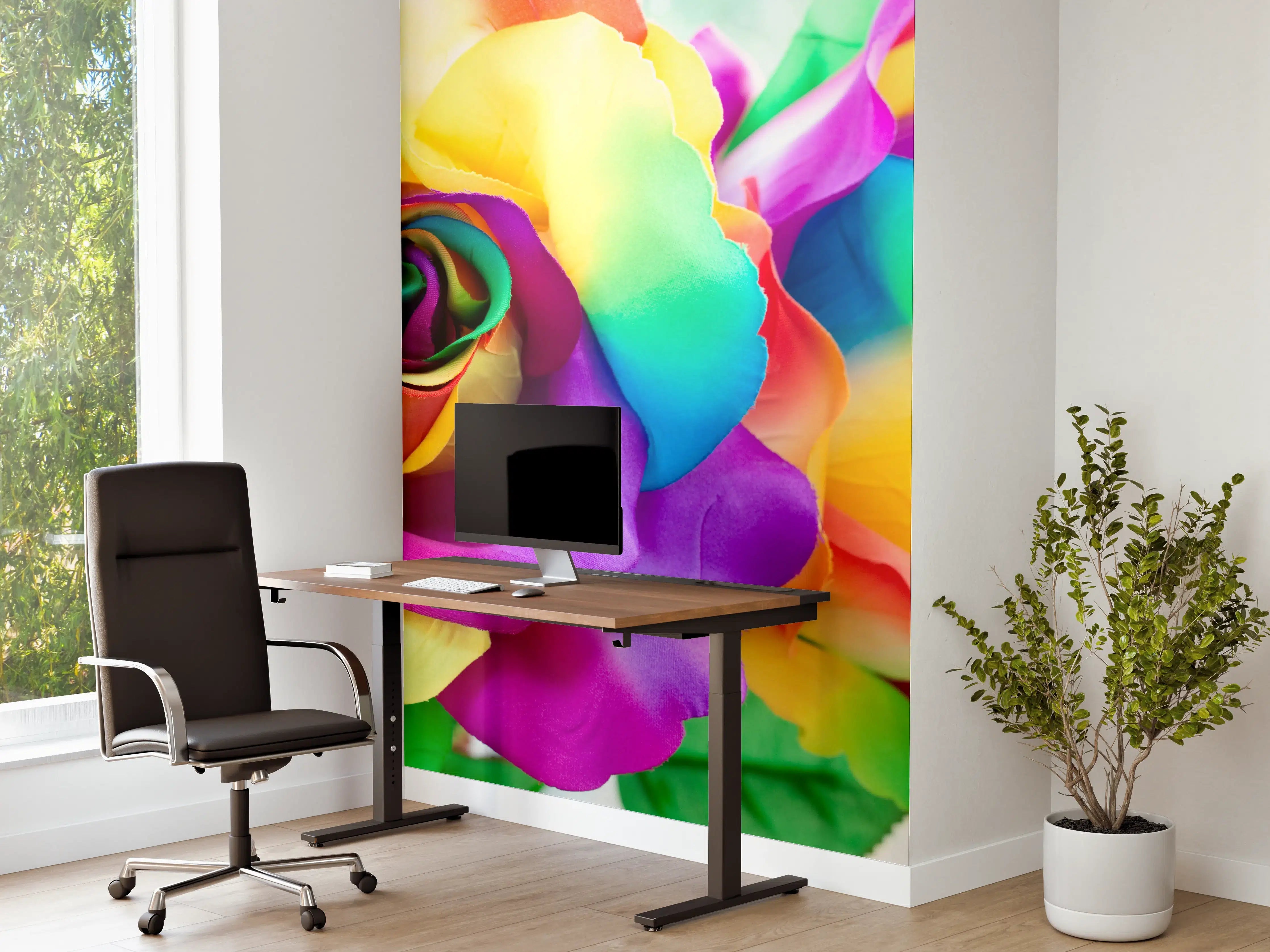 Büro Wandgestaltung - Mehrfarbige synthetische Rose