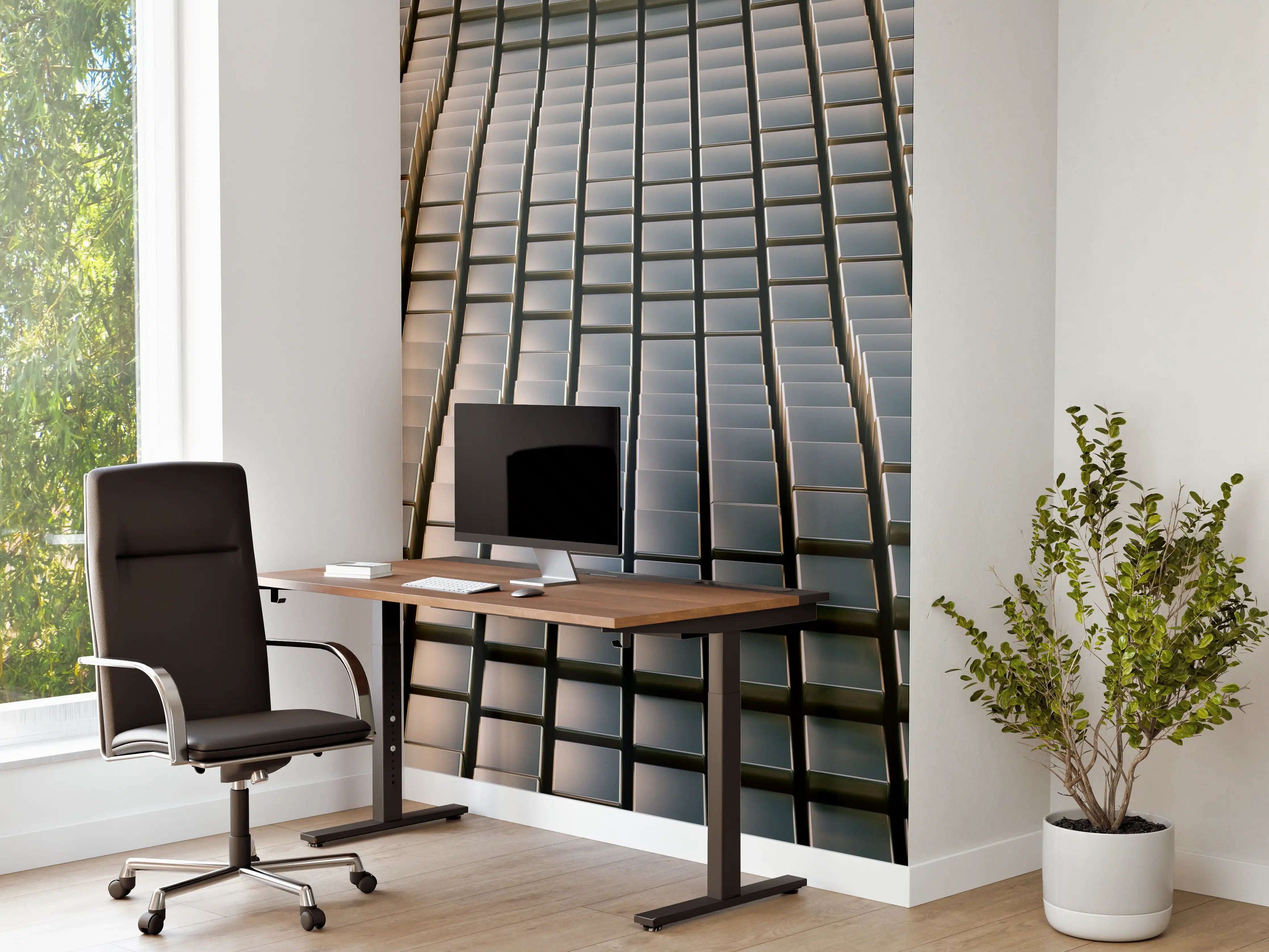 Büro Wandgestaltung - Metall Wellen Hintergrund