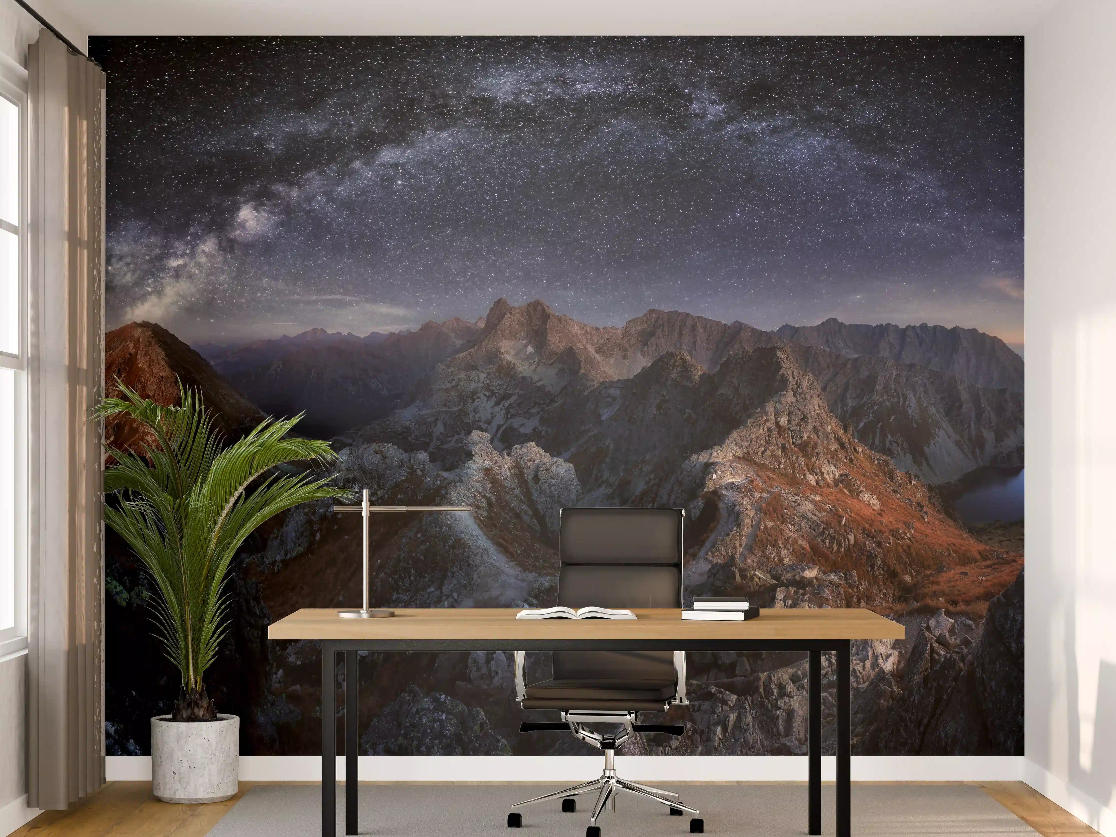 Büro Wandgestaltung - Milchstraße über Tatra Gebirgspanorama