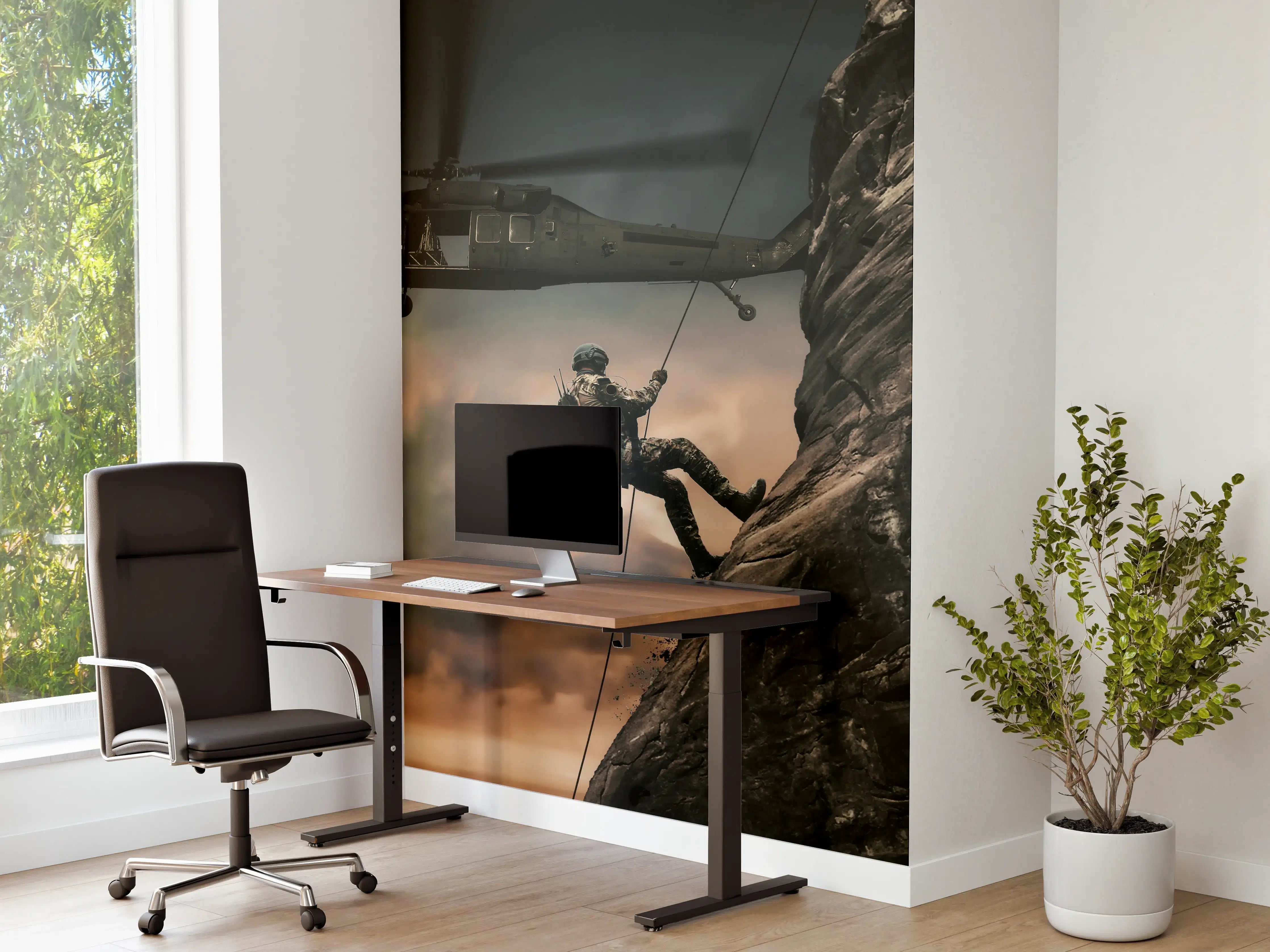 Büro Wandgestaltung - Militärhubschrauber und Truppen