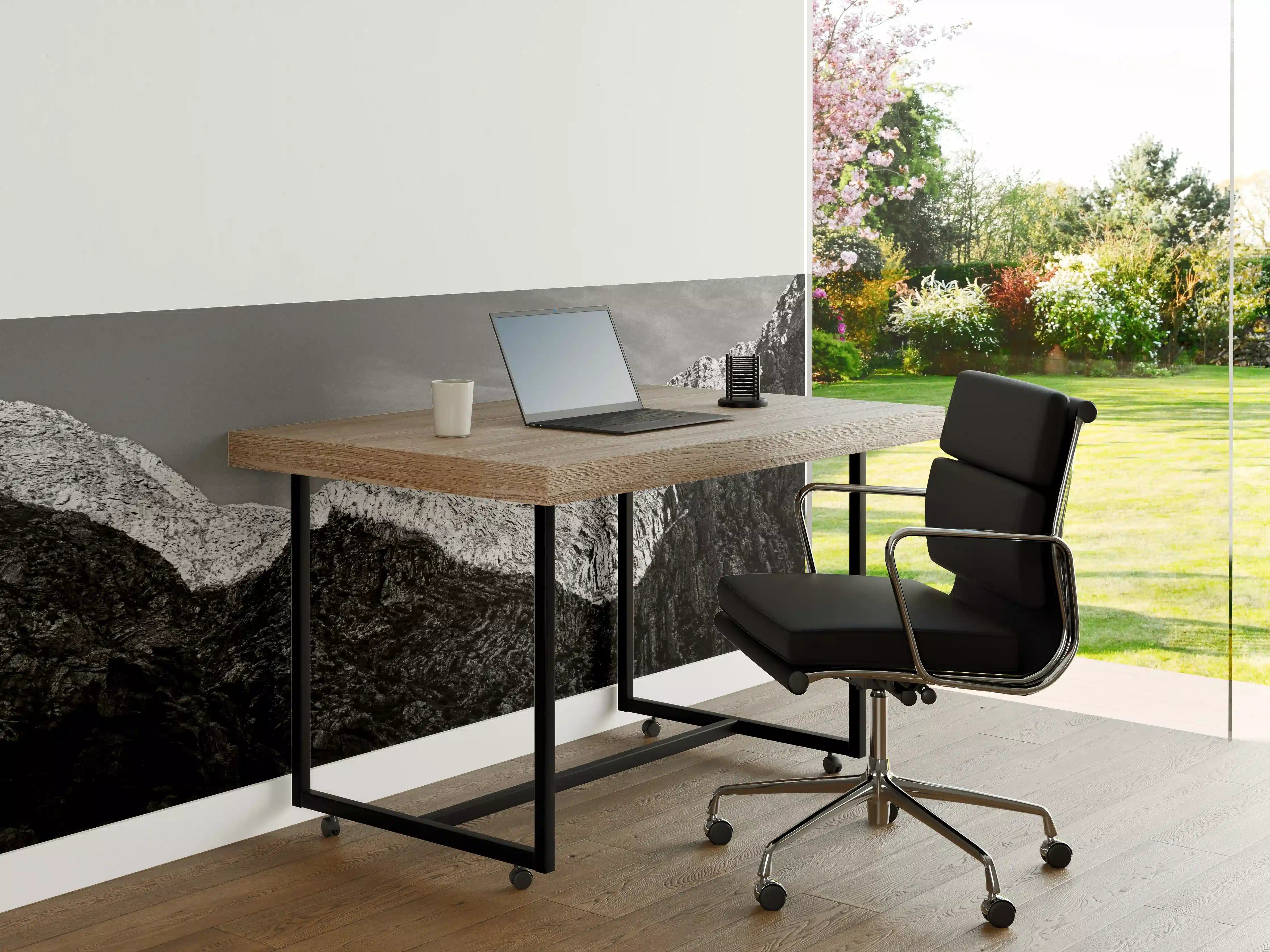 Büro Wandgestaltung - Minimal Schwarz-Weiß Gebirge