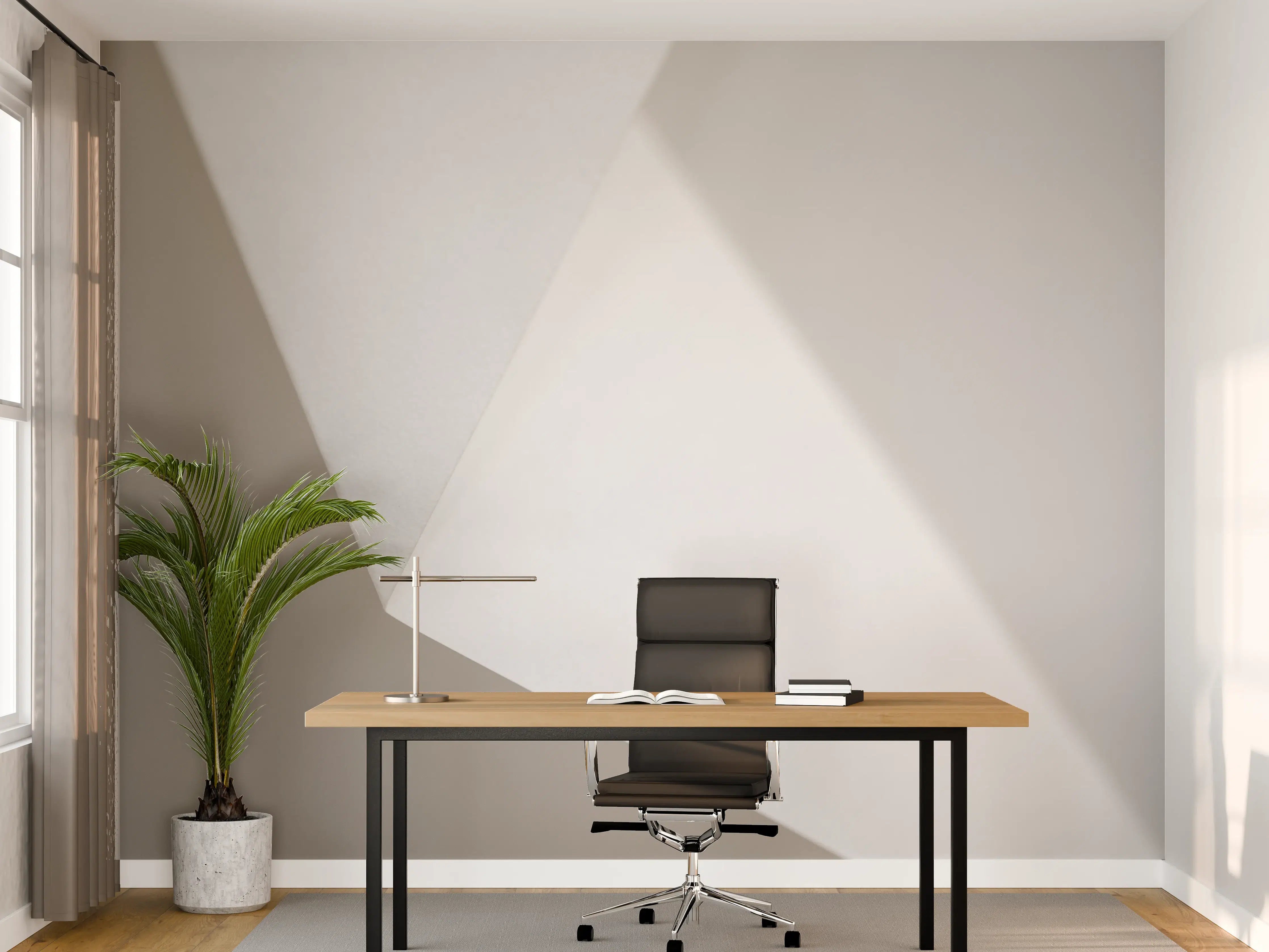 Büro Wandgestaltung - Minimalistische Weiß-Grau Papierfaltung