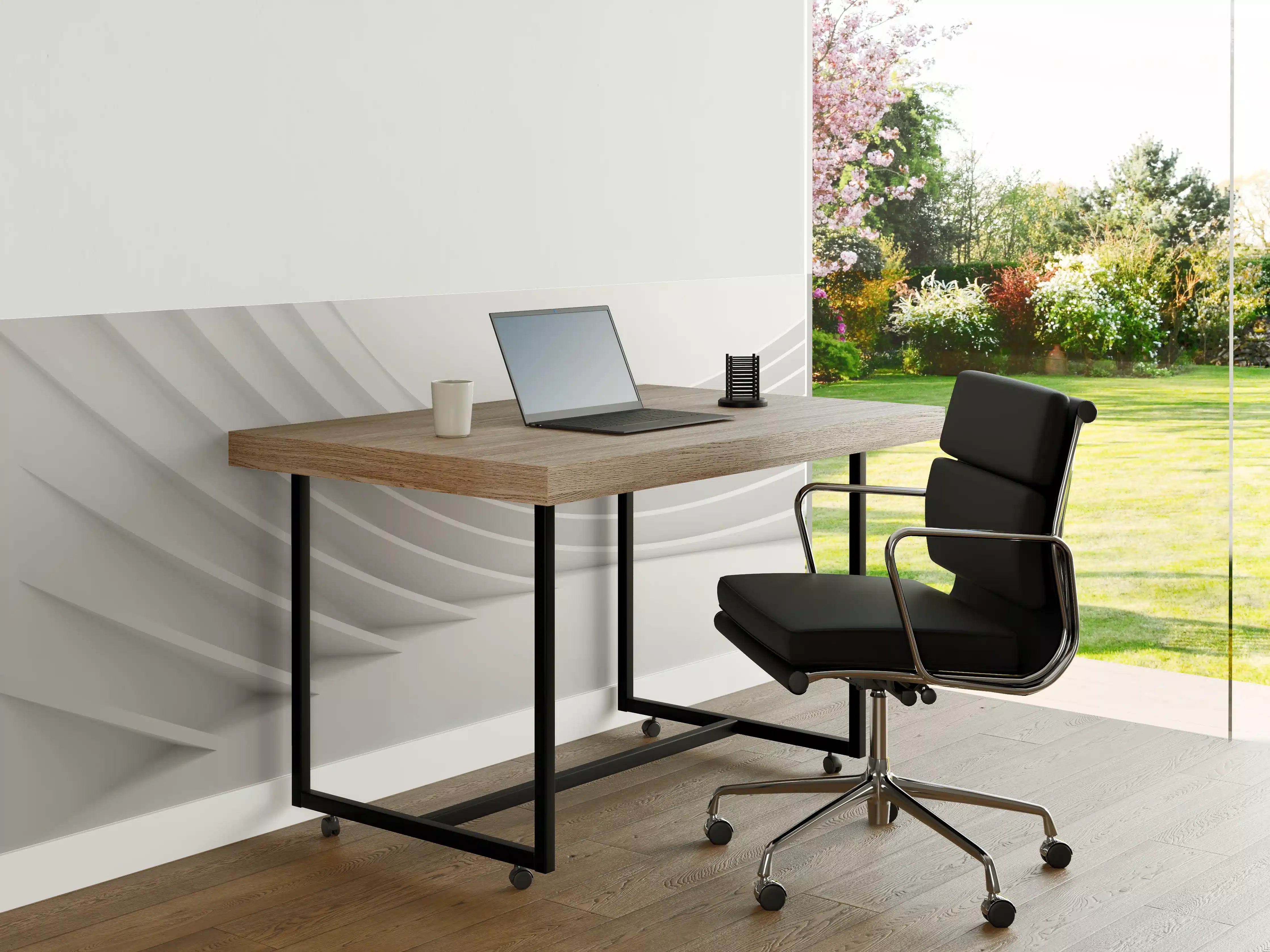 Büro Wandgestaltung - Minimalistische Weiß-Grau Welle