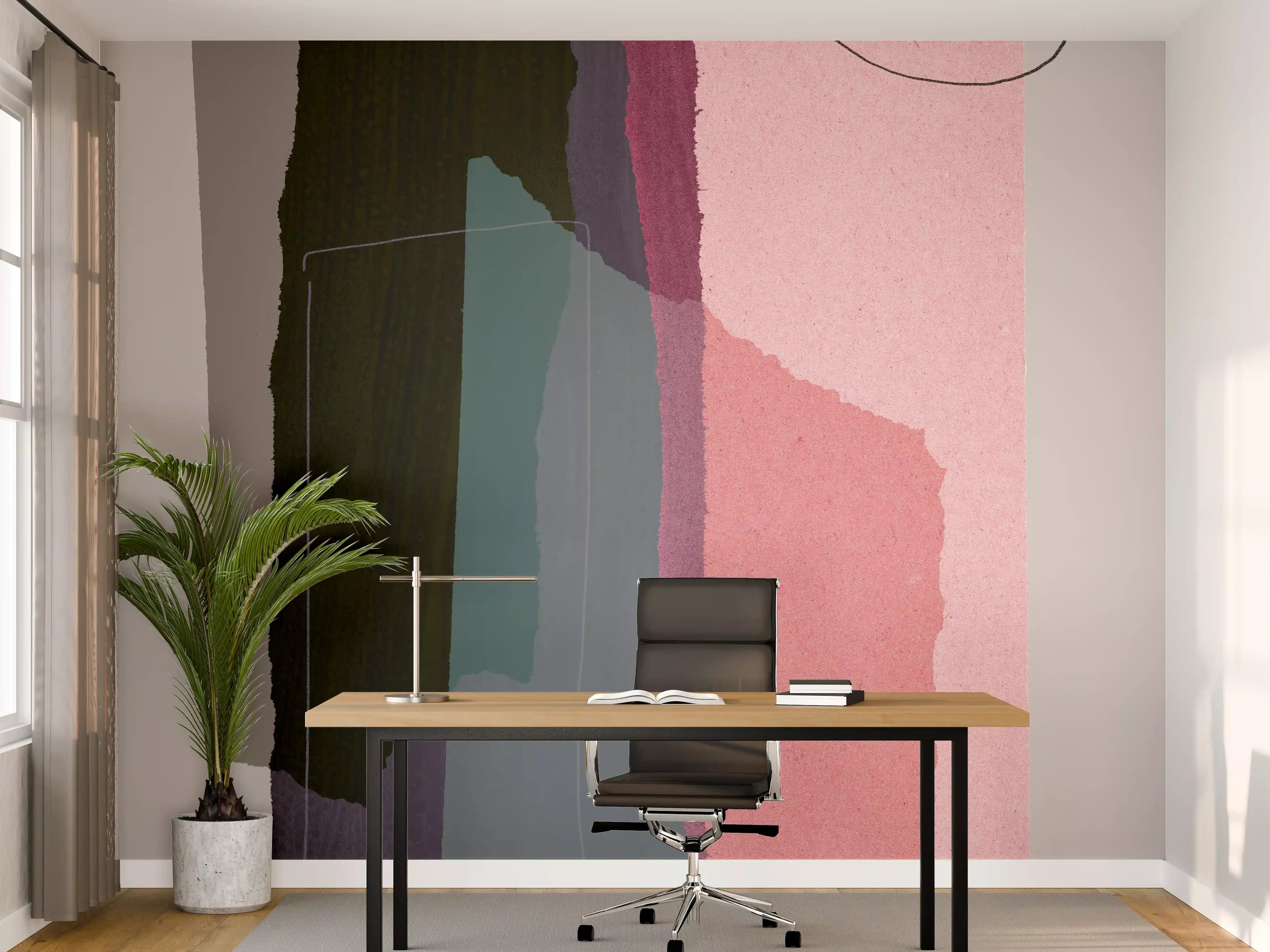 Büro Wandgestaltung - Minimalistische Weiß-Ton-Kollage