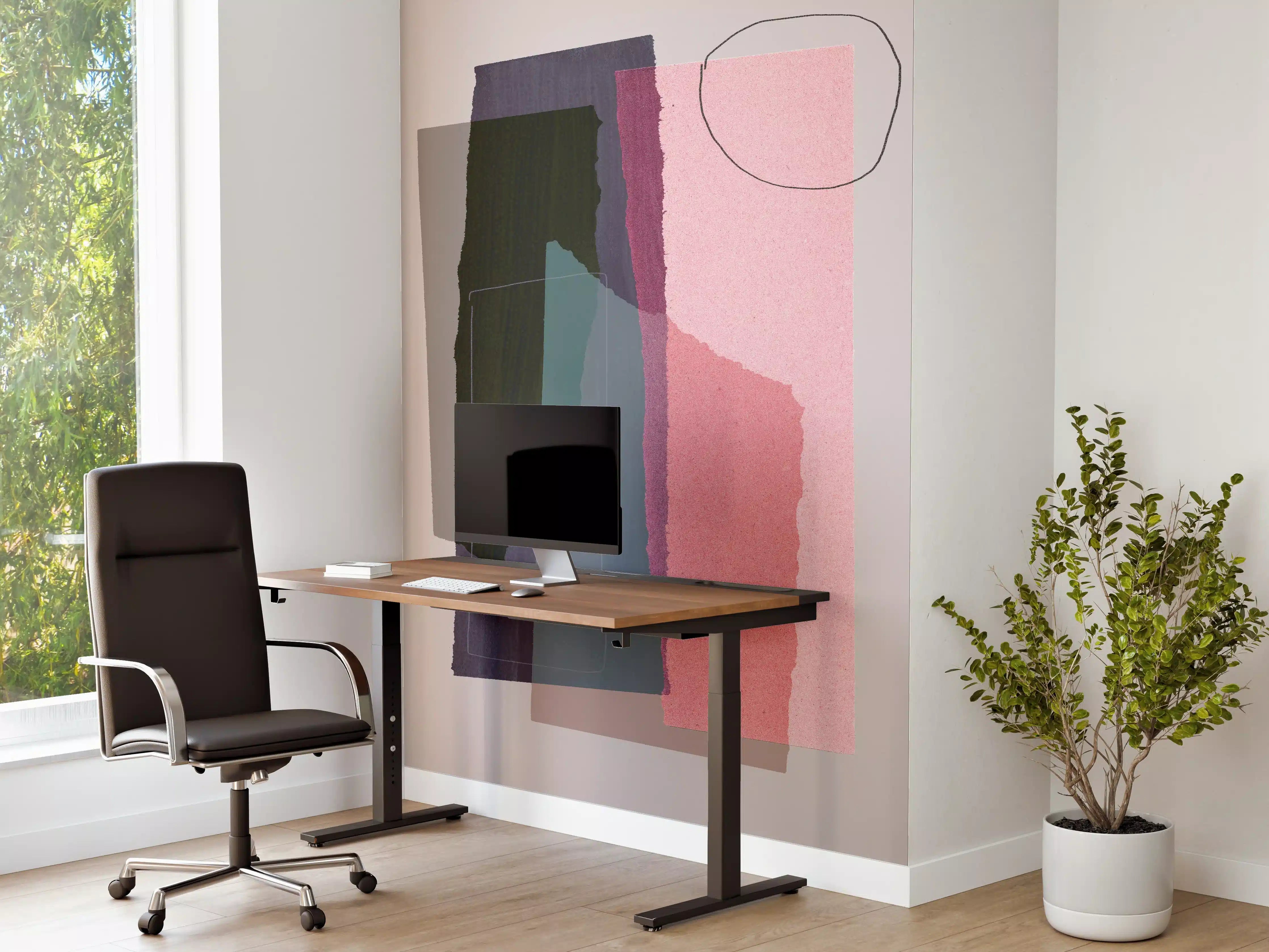 Büro Wandgestaltung - Minimalistische Weiß-Ton-Kollage