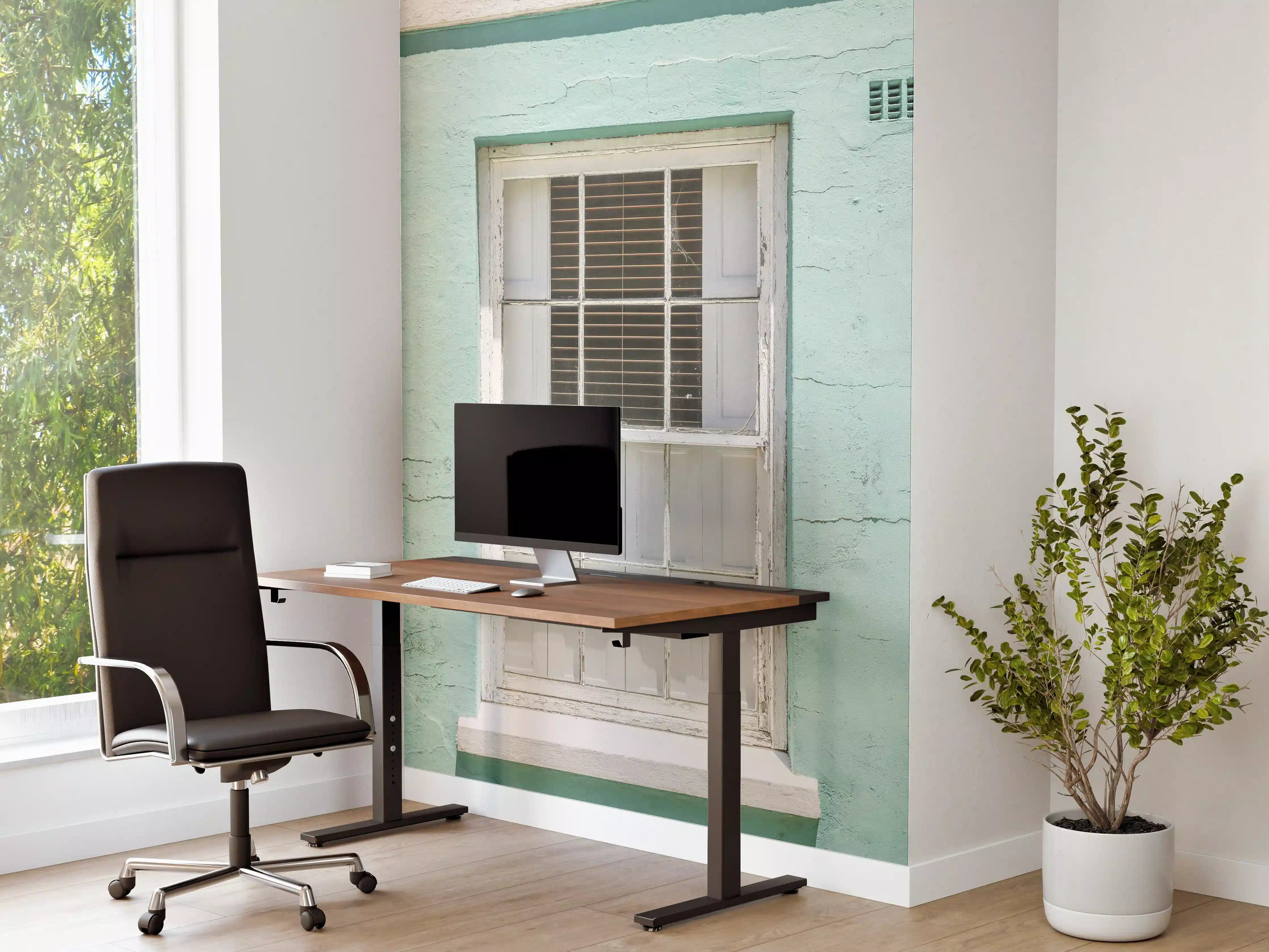 Büro Wandgestaltung - Mintfarbenes Fassadenfenster
