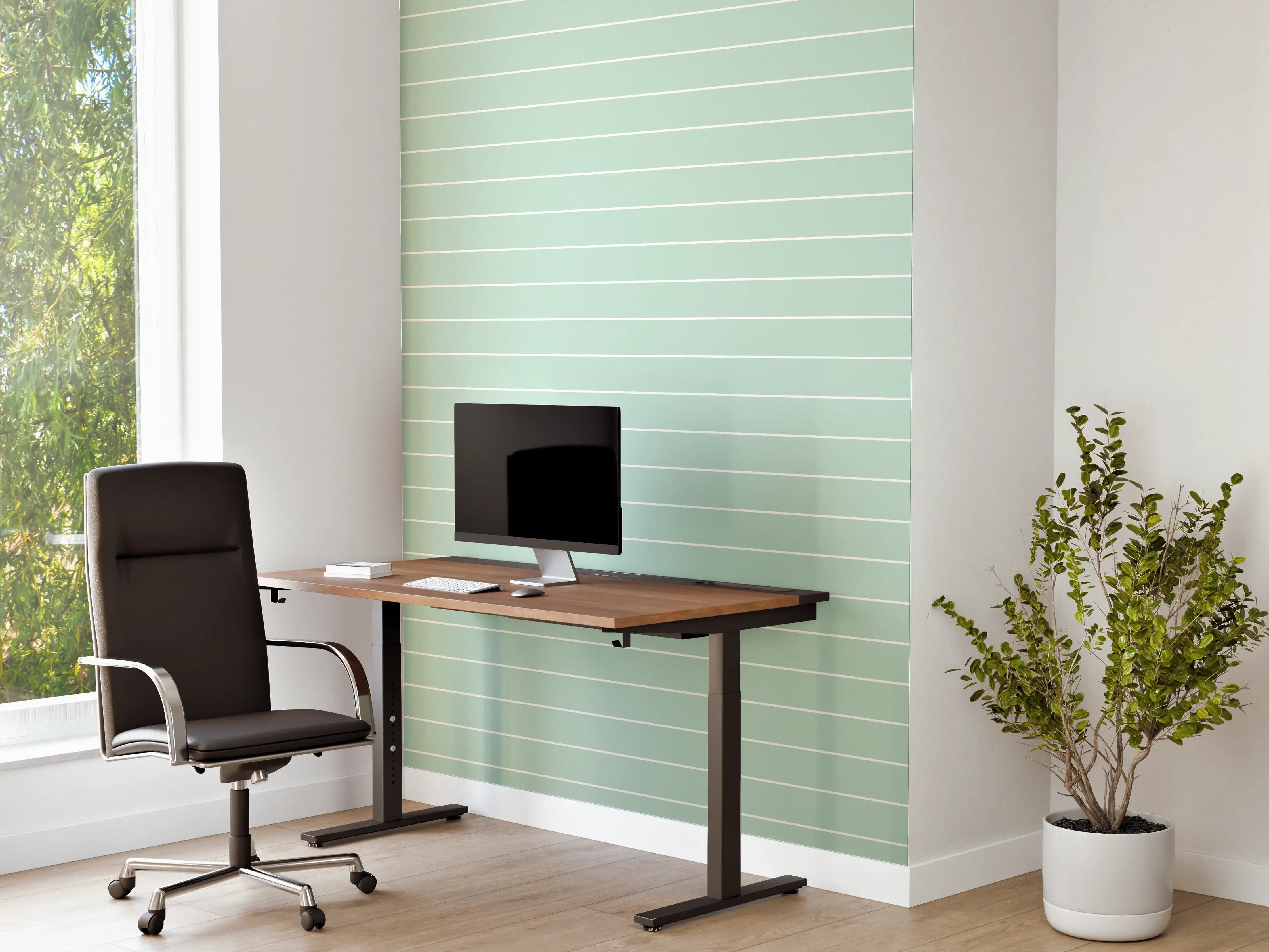 Büro Wandgestaltung - Mintgrüne geometrische Wandgestaltung
