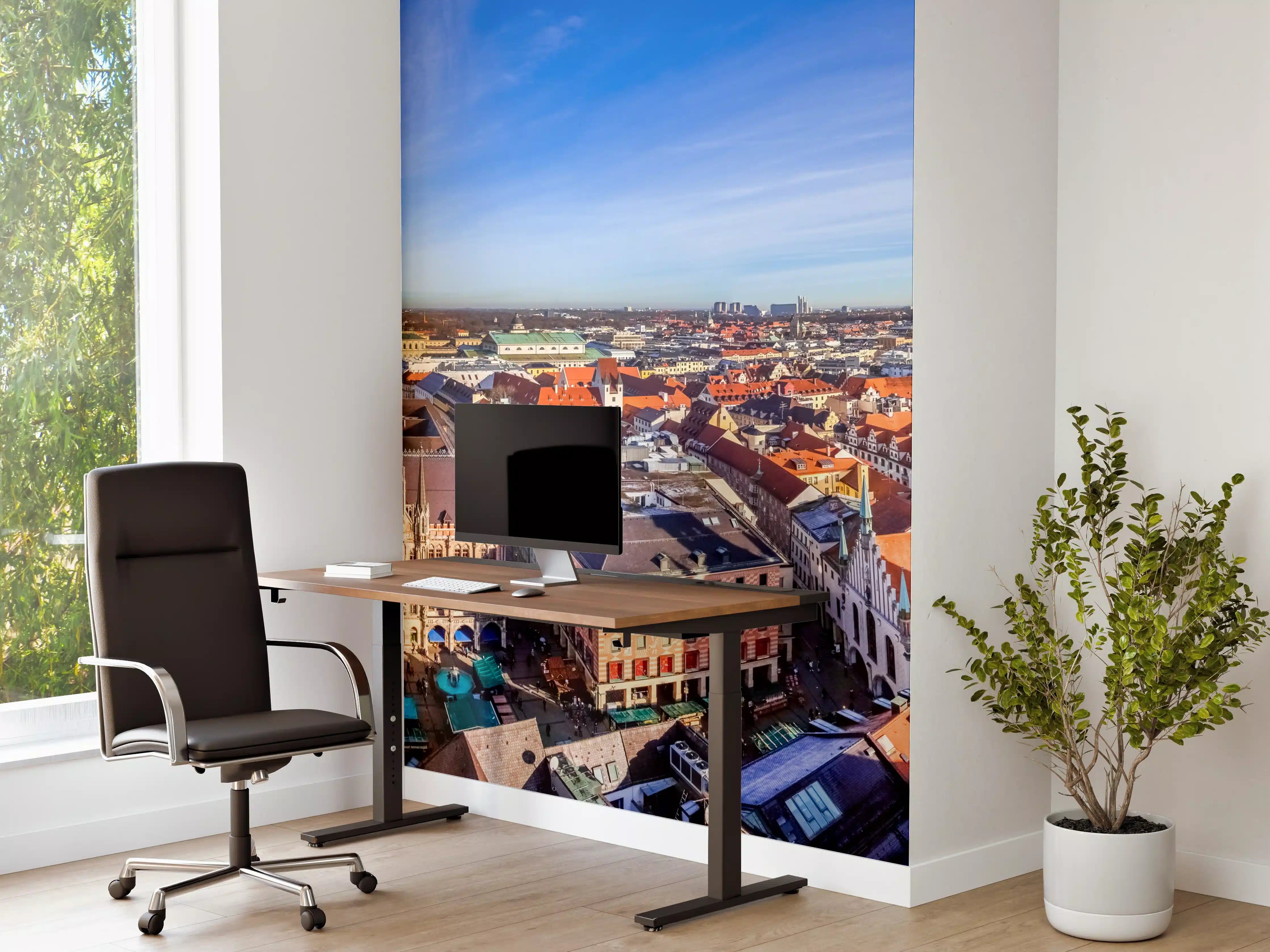 Büro Wandgestaltung - Mittagsausblick über die Stadt München