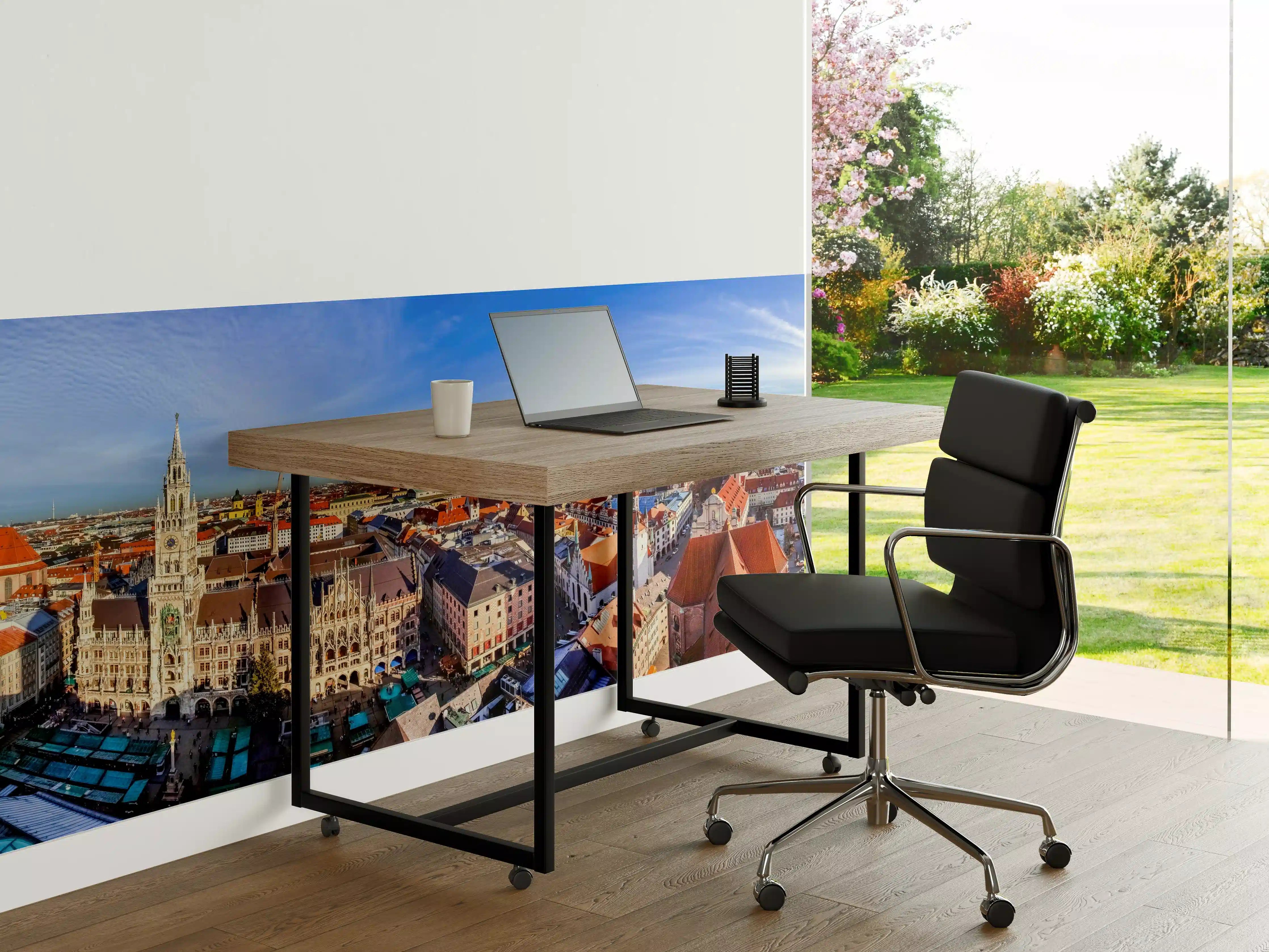 Büro Wandgestaltung - Mittagsausblick über die Stadt München