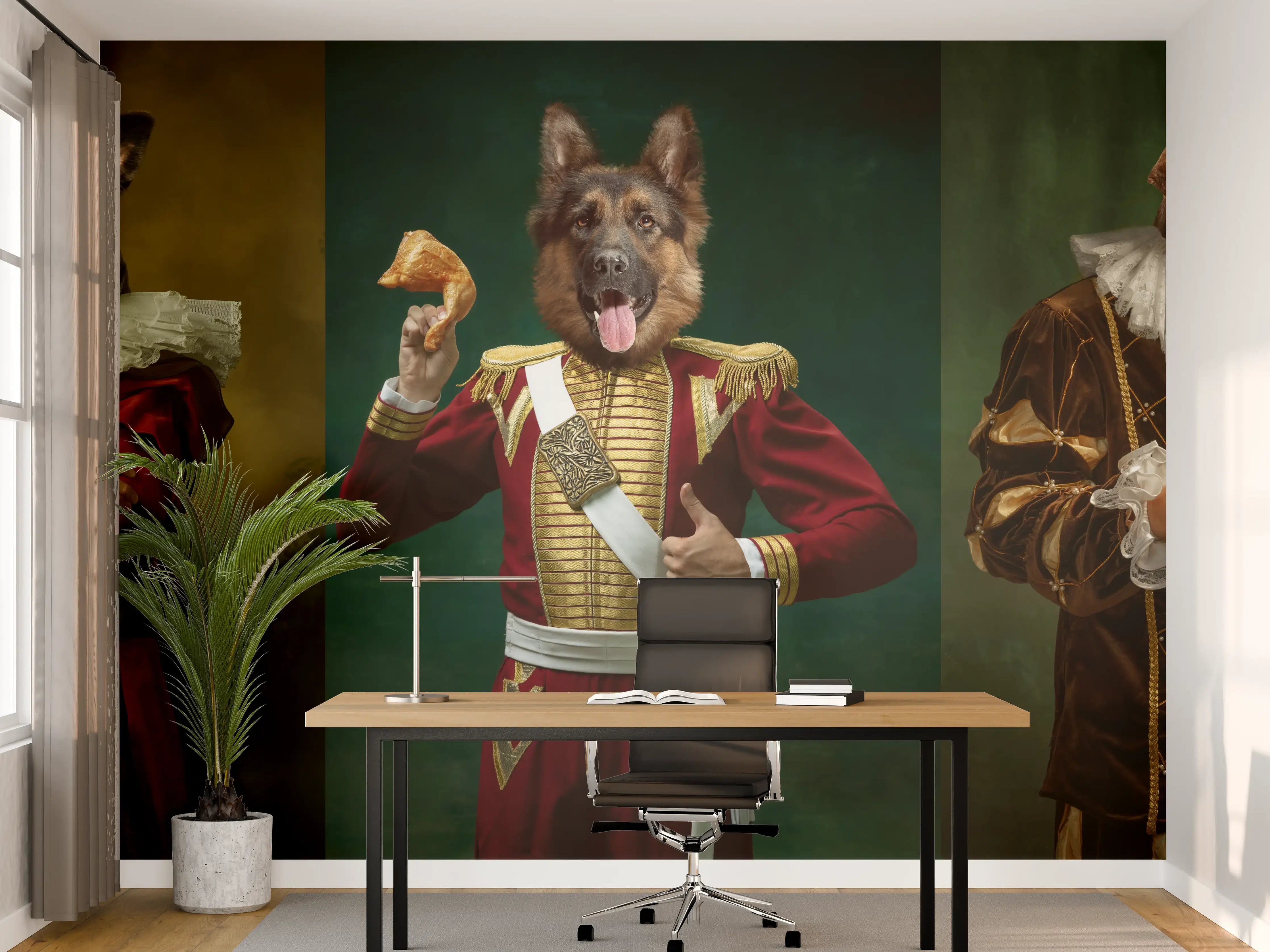 Büro Wandgestaltung - Mittelalterliche Hundekopf Porträts