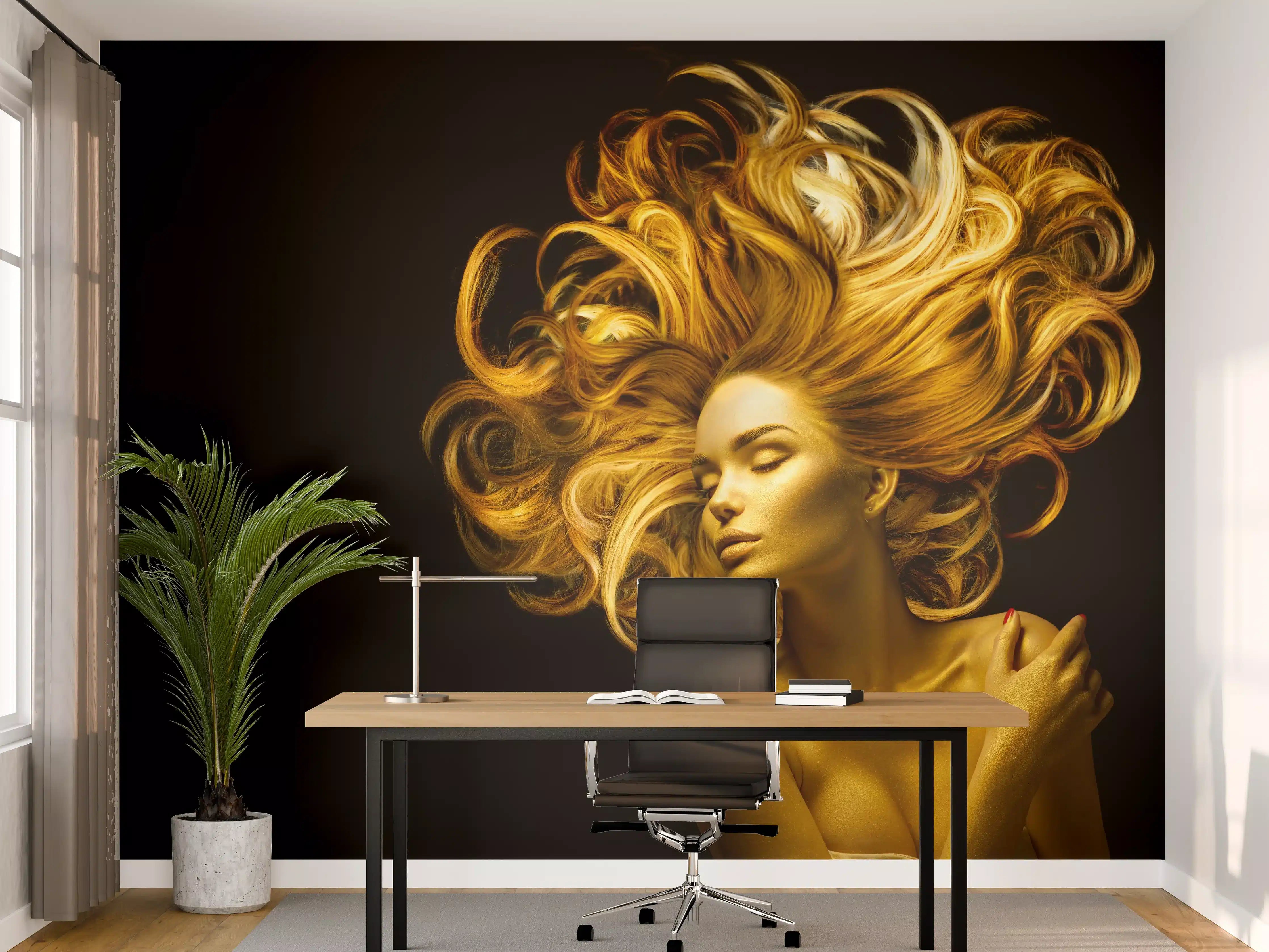 Büro Wandgestaltung - Model in Gold
