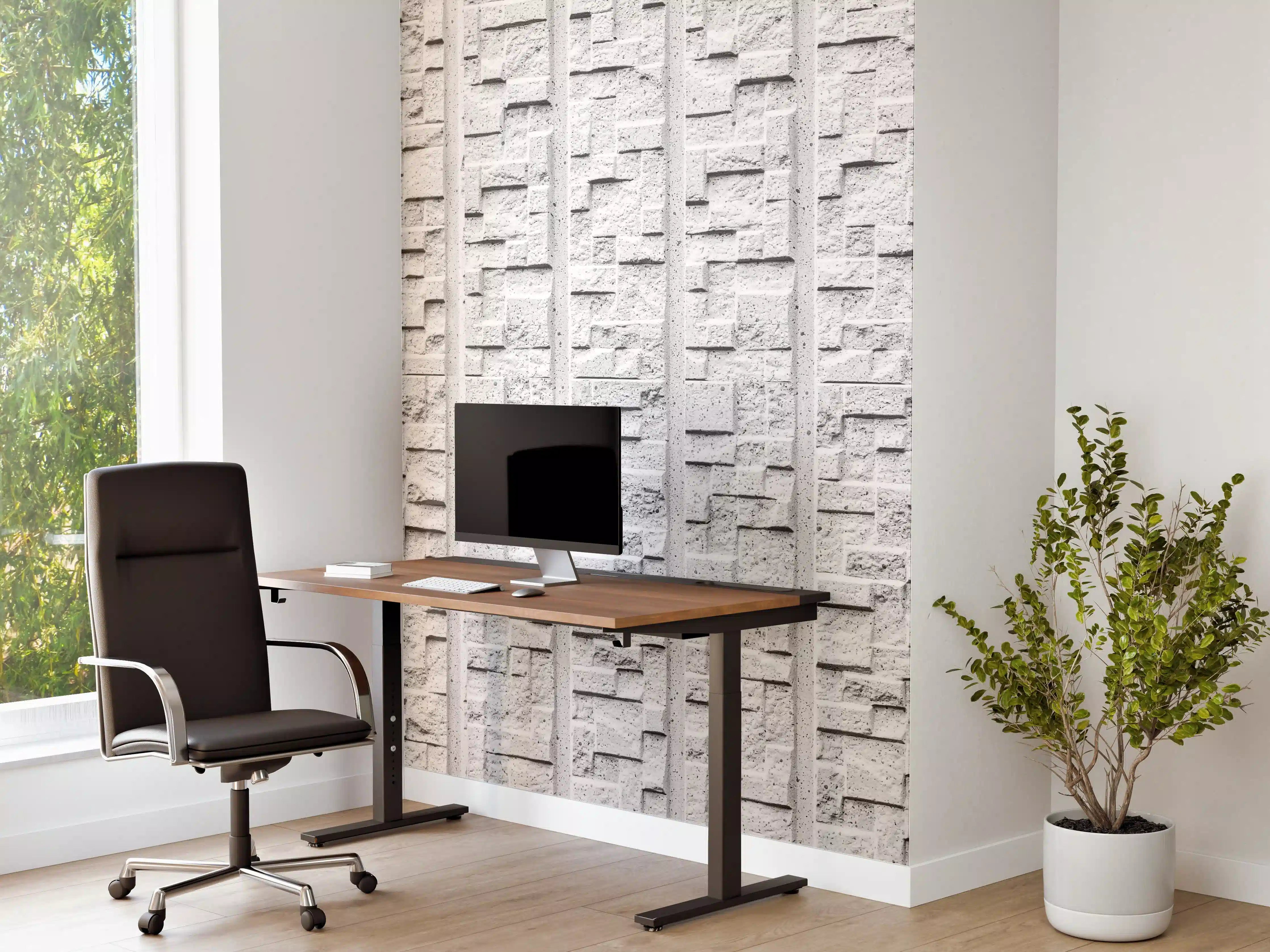 Büro Wandgestaltung - Modern weiße Steinwand mit Muster