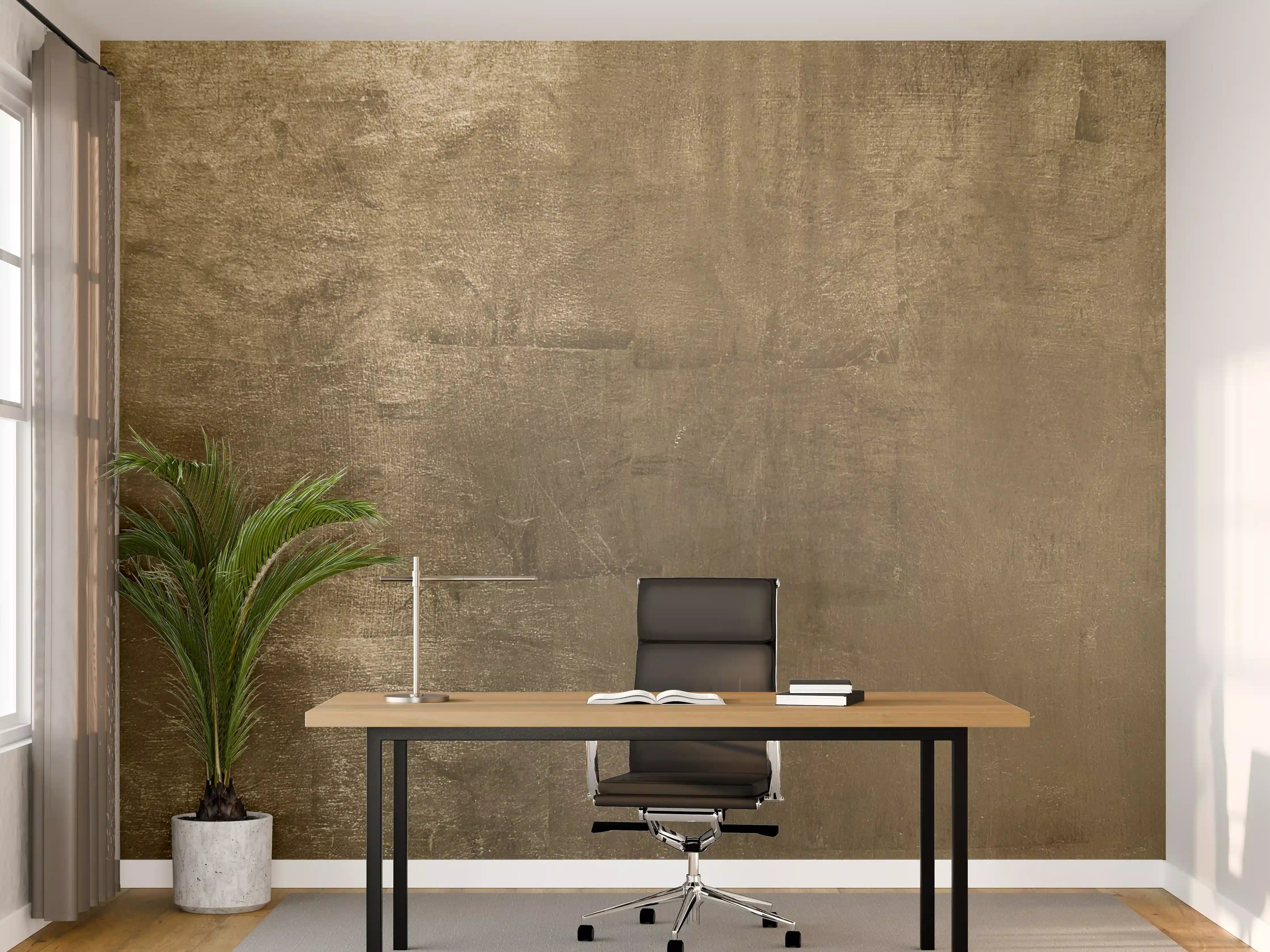 Büro Wandgestaltung - Moderne Betonoptik in Erdtönen