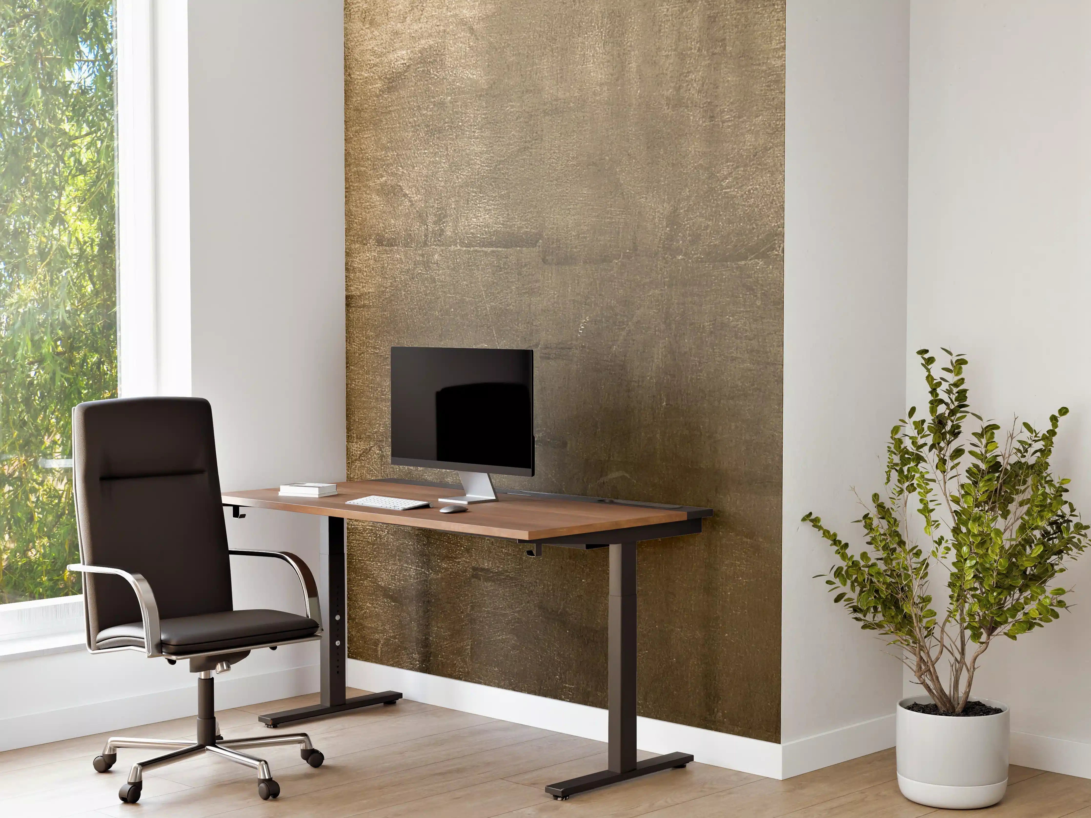 Büro Wandgestaltung - Moderne Betonoptik in Erdtönen