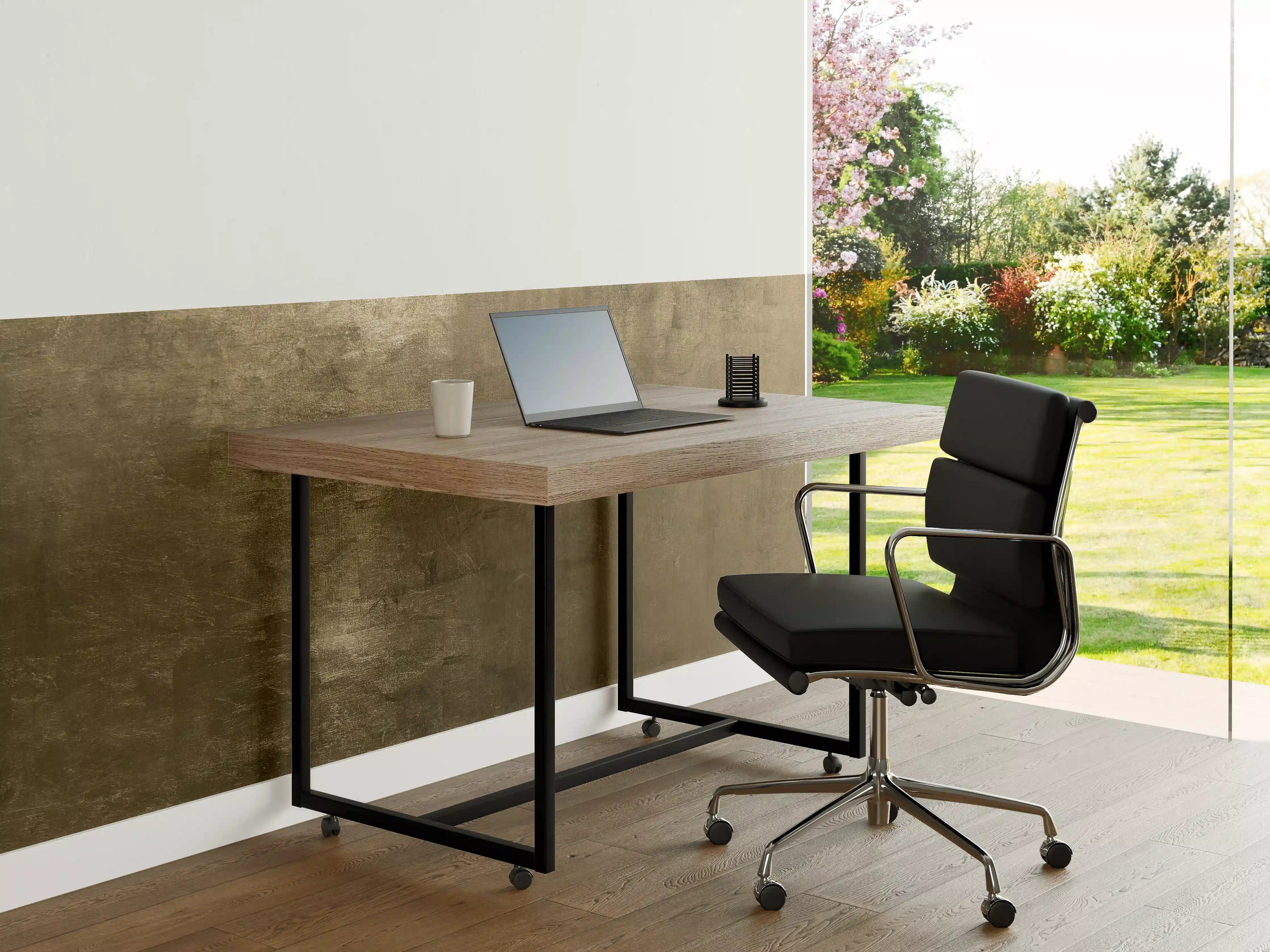 Büro Wandgestaltung - Moderne Betonoptik in Erdtönen