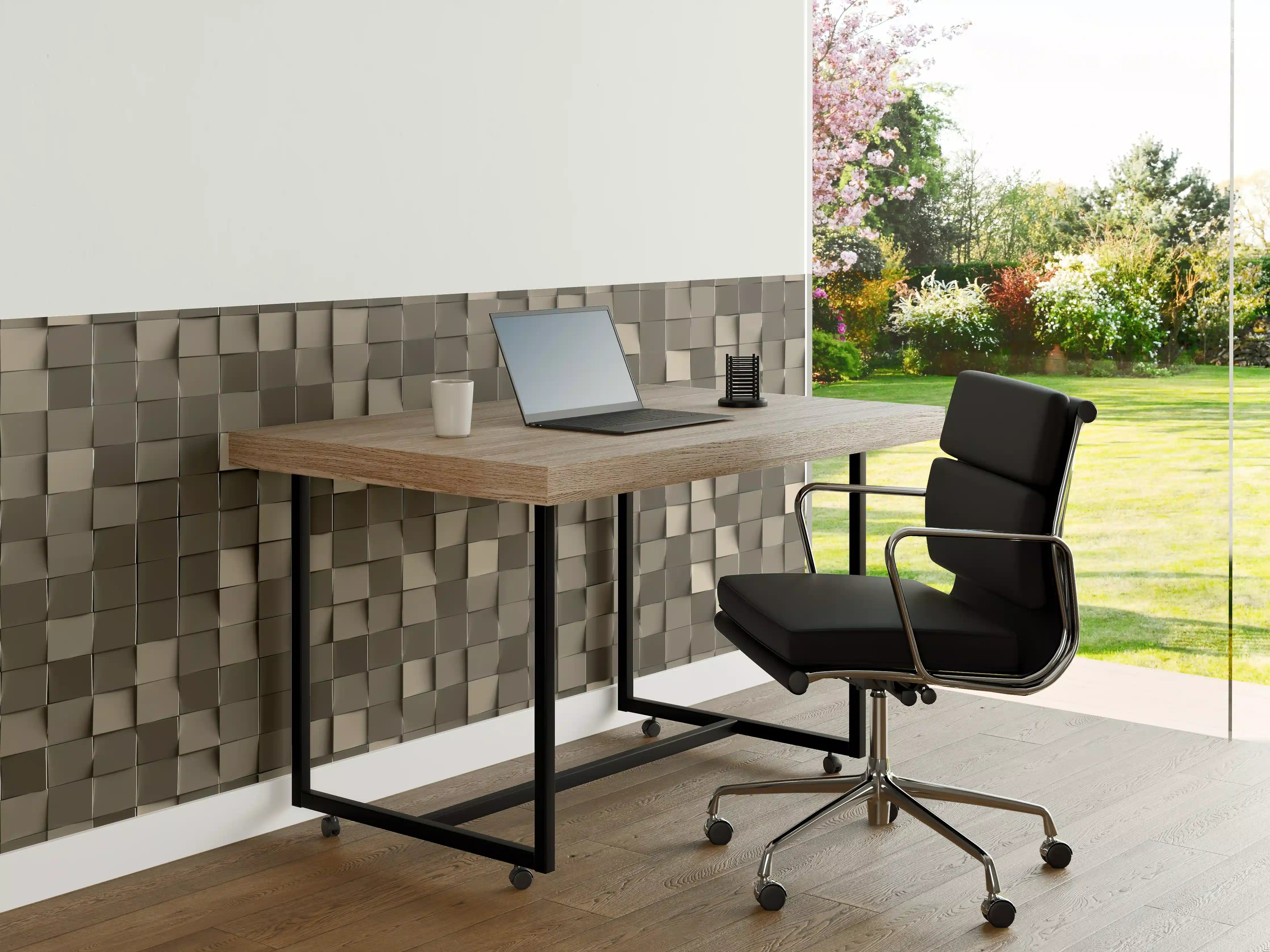 Büro Wandgestaltung - Moderne Betonwand mit 3D-Wellenmuster