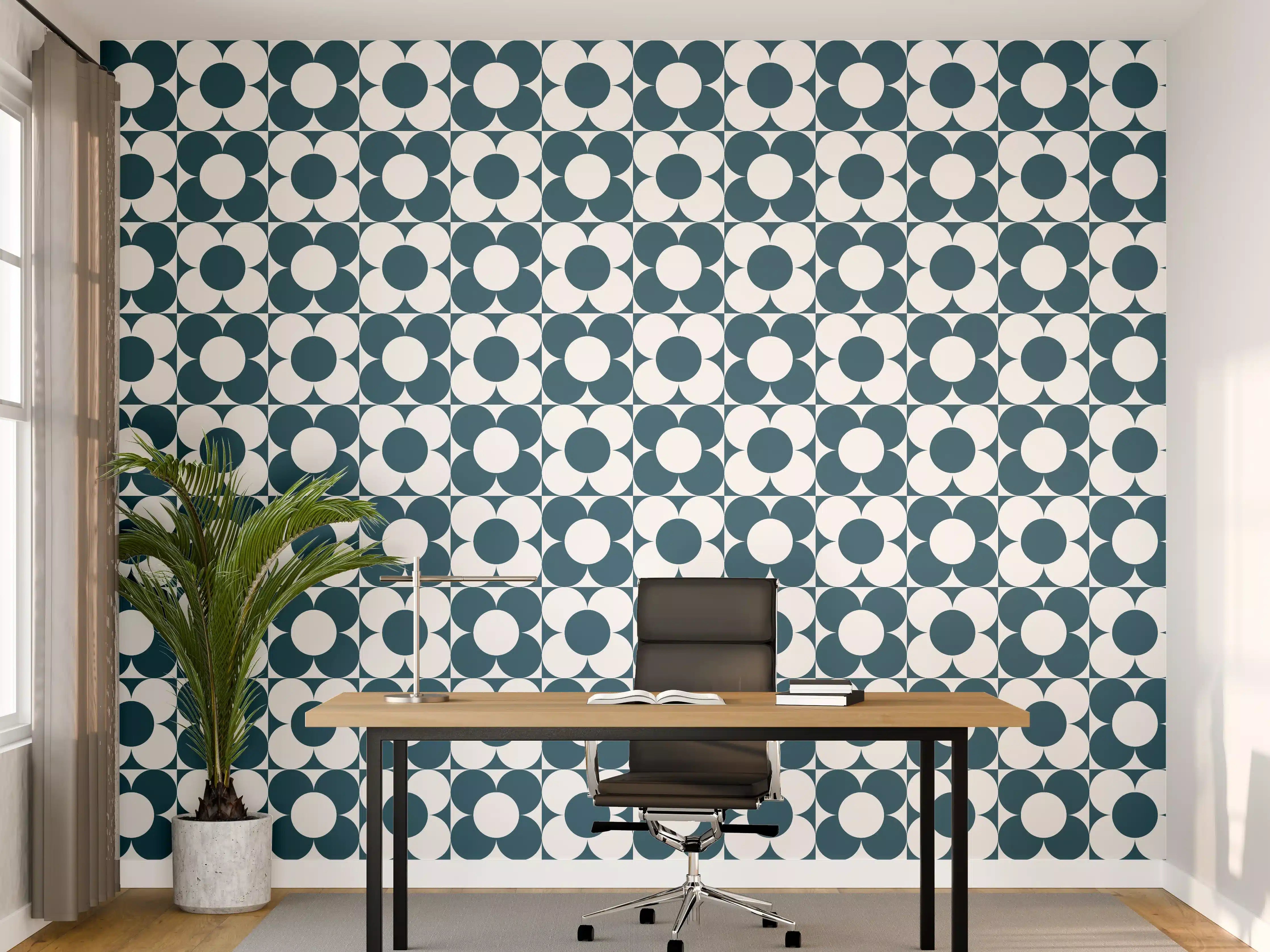 Büro Wandgestaltung - Moderne Blautöne mit Retro-Charme