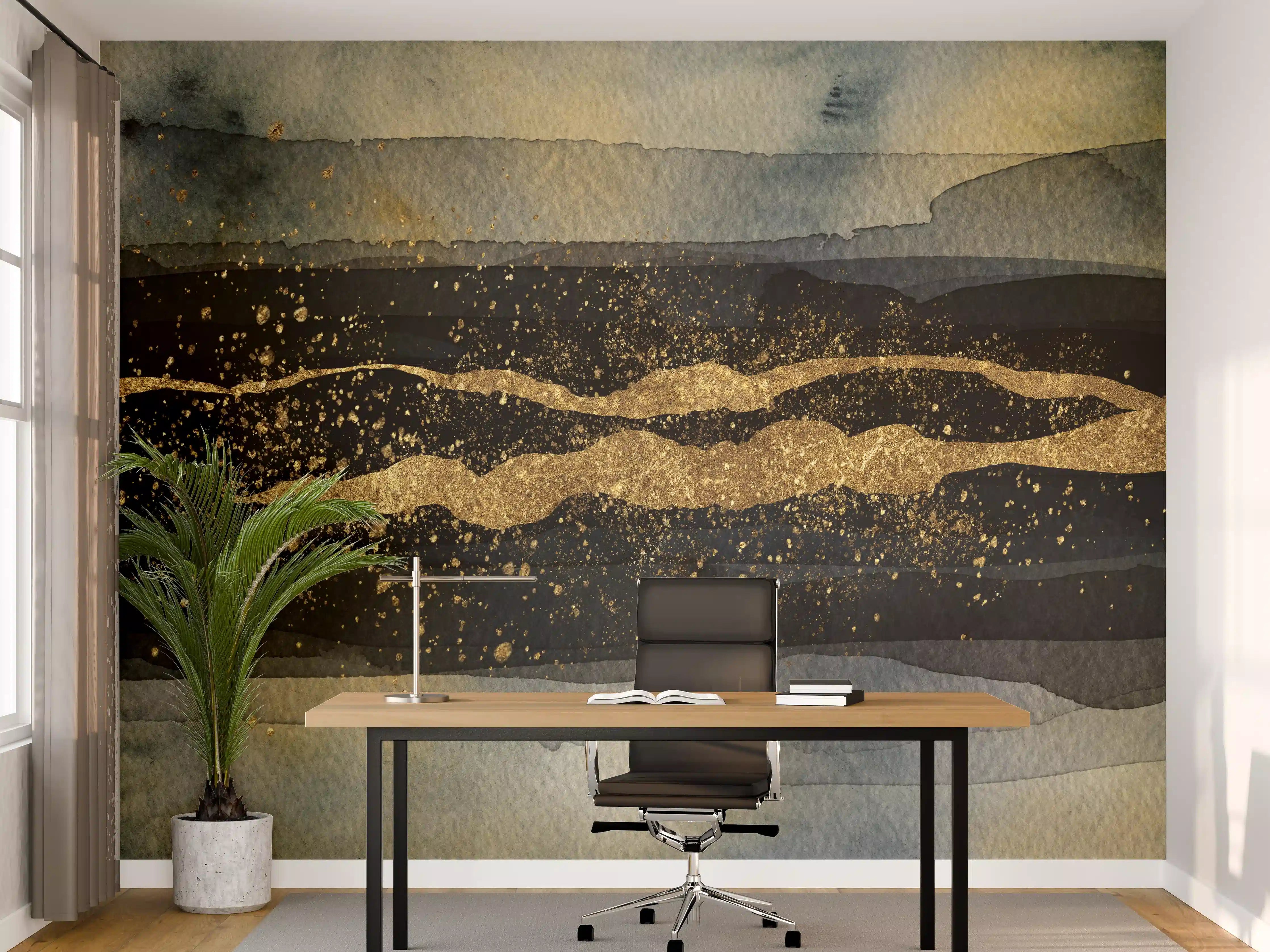 Büro Wandgestaltung - Moderne Darstellung - Aquarellmalerei