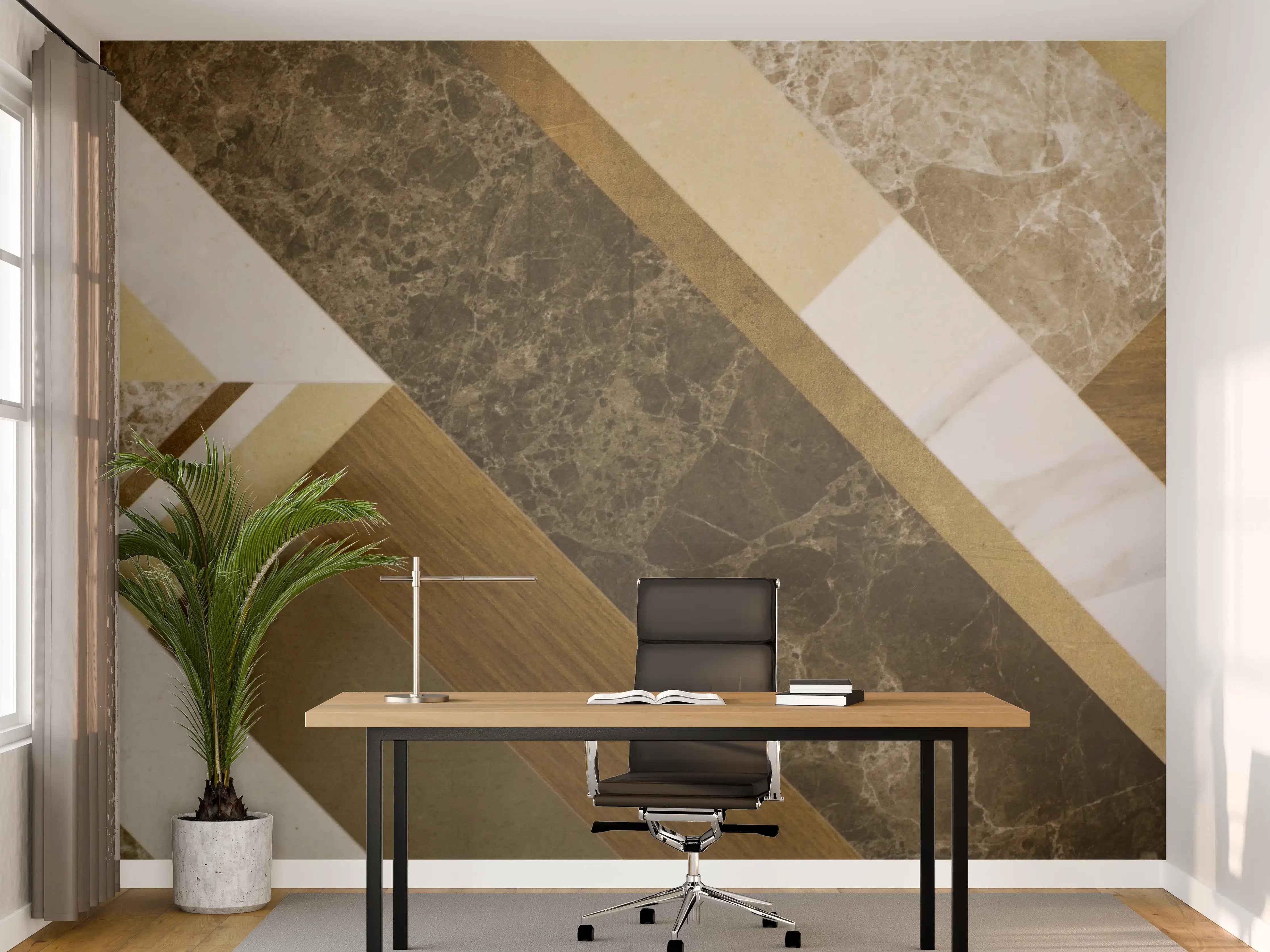 Büro Wandgestaltung - Moderne Fliesen mit natürlicher Steinoptik