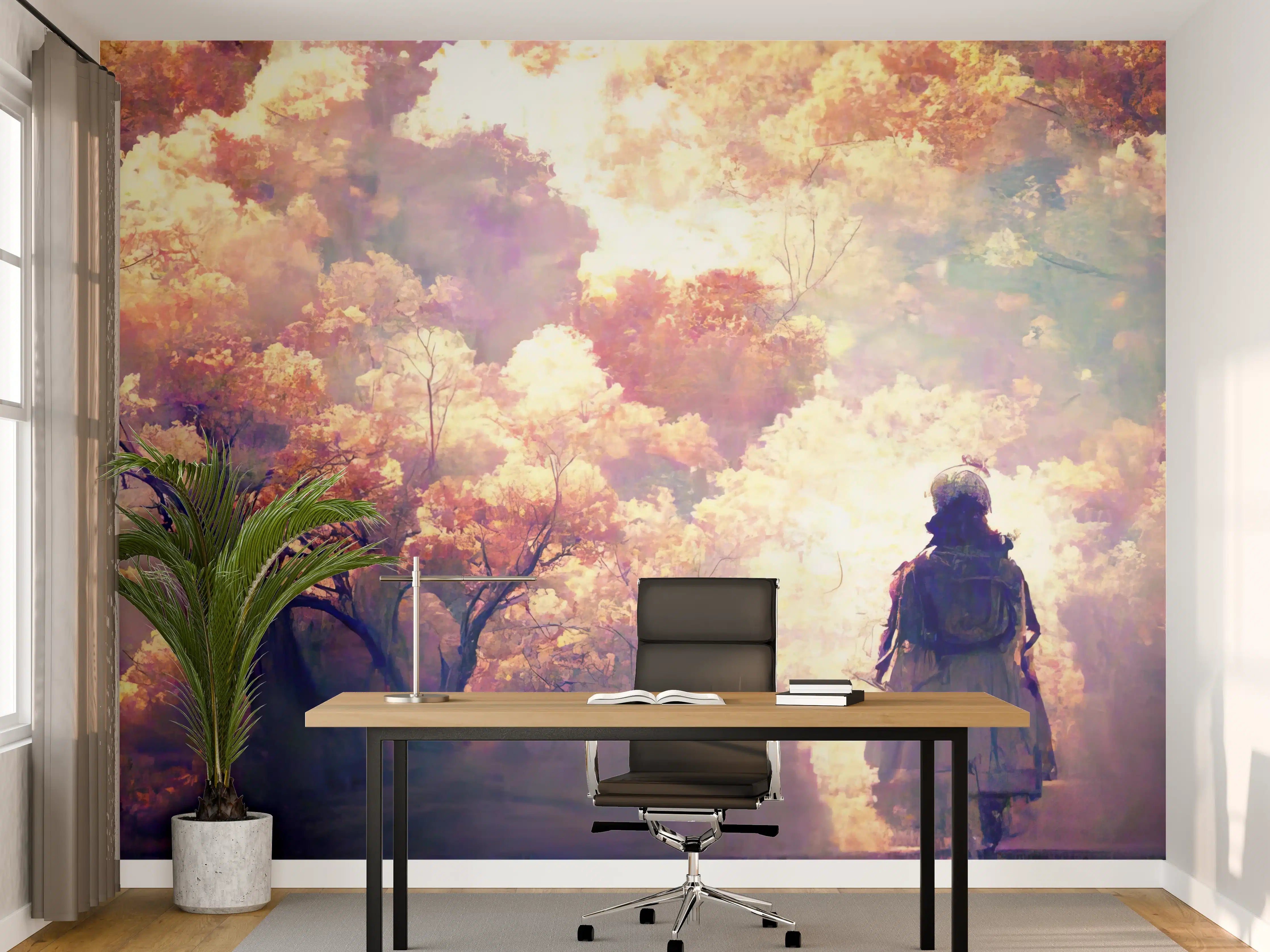 Büro Wandgestaltung - Moderne Kunst - Person in den Wäldern