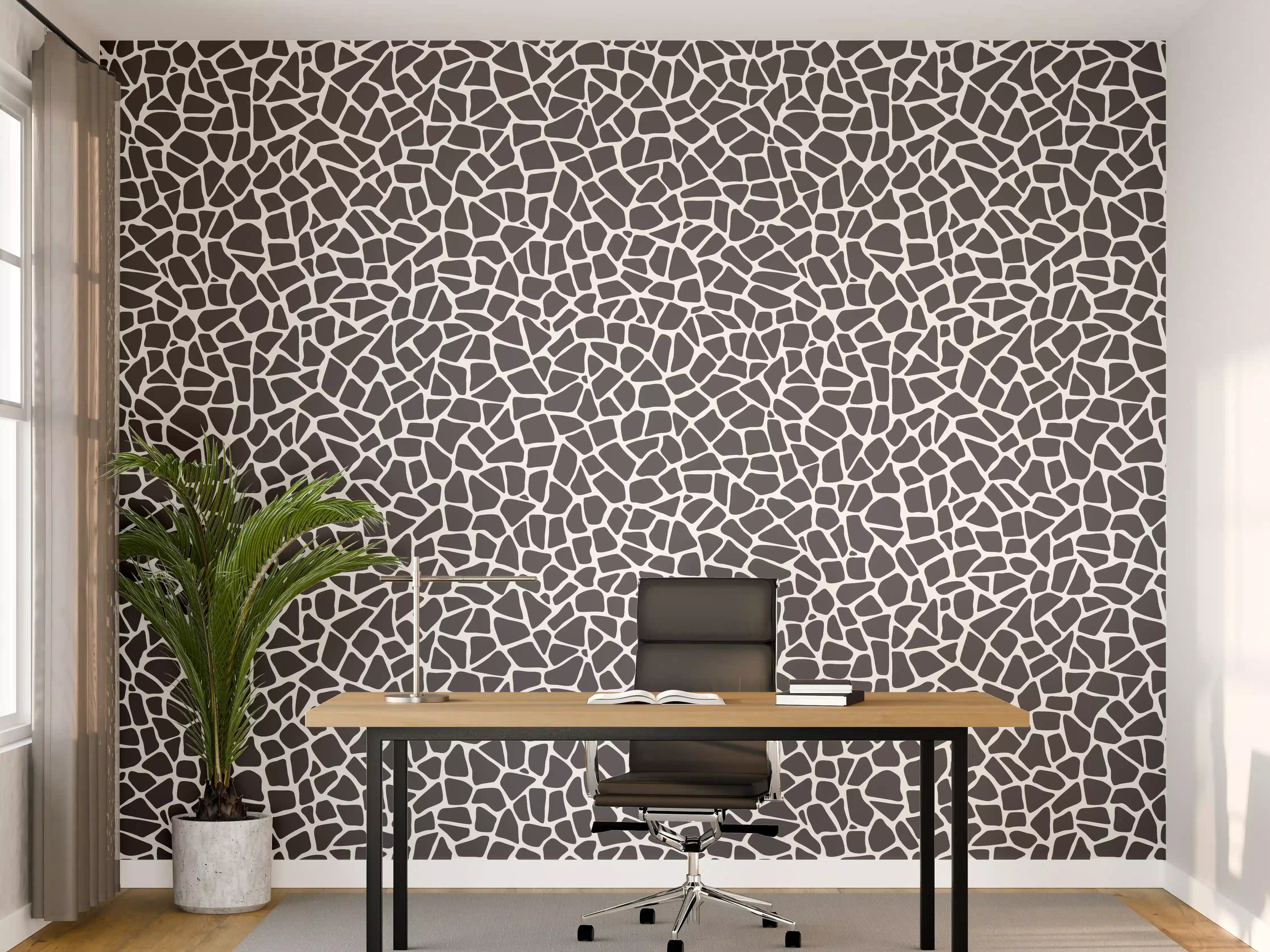 Büro Wandgestaltung - Moderne Mosaik-Muster in Schwarz-Weiß