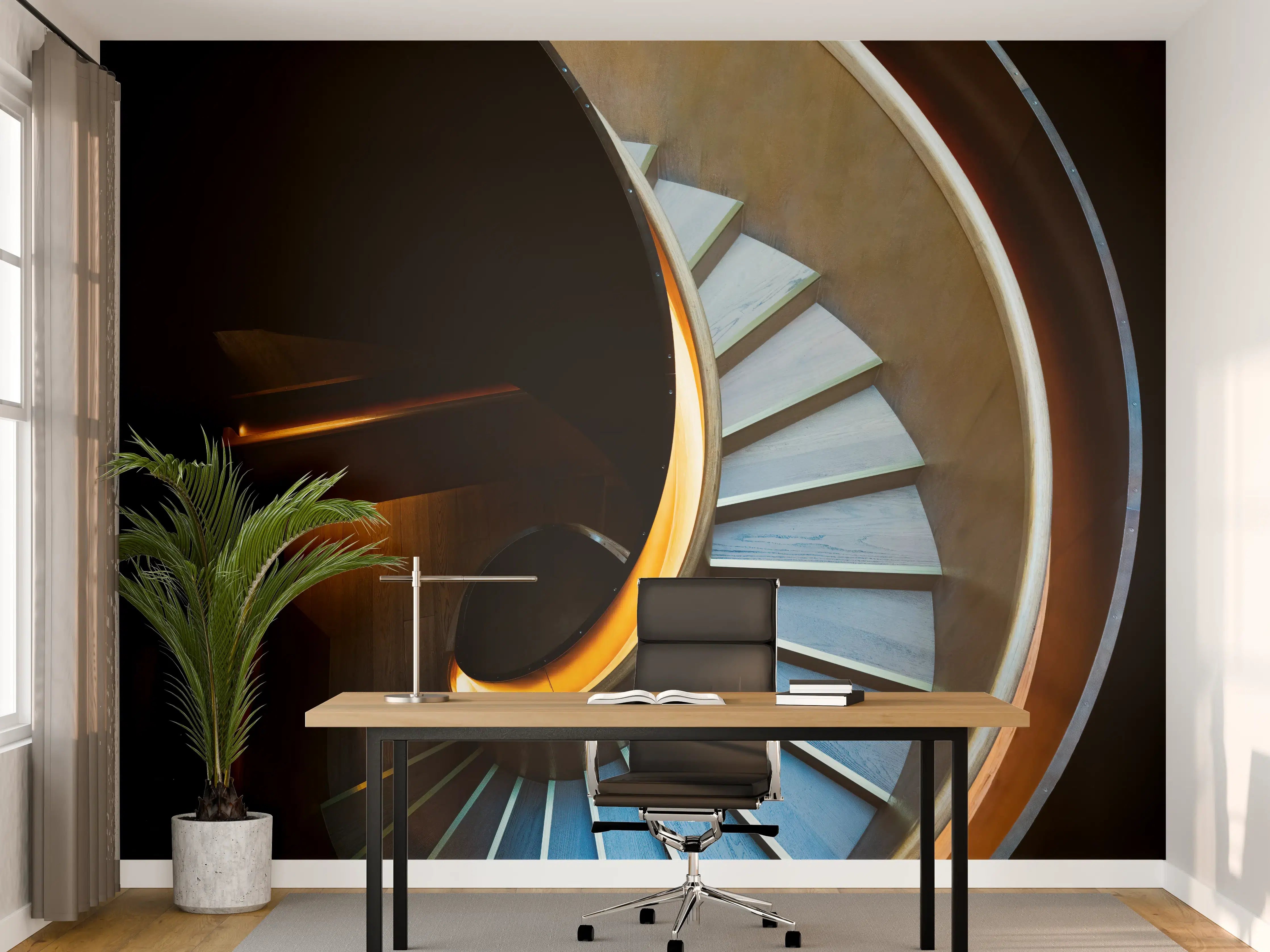 Büro Wandgestaltung - Moderne Spiraltreppe Design