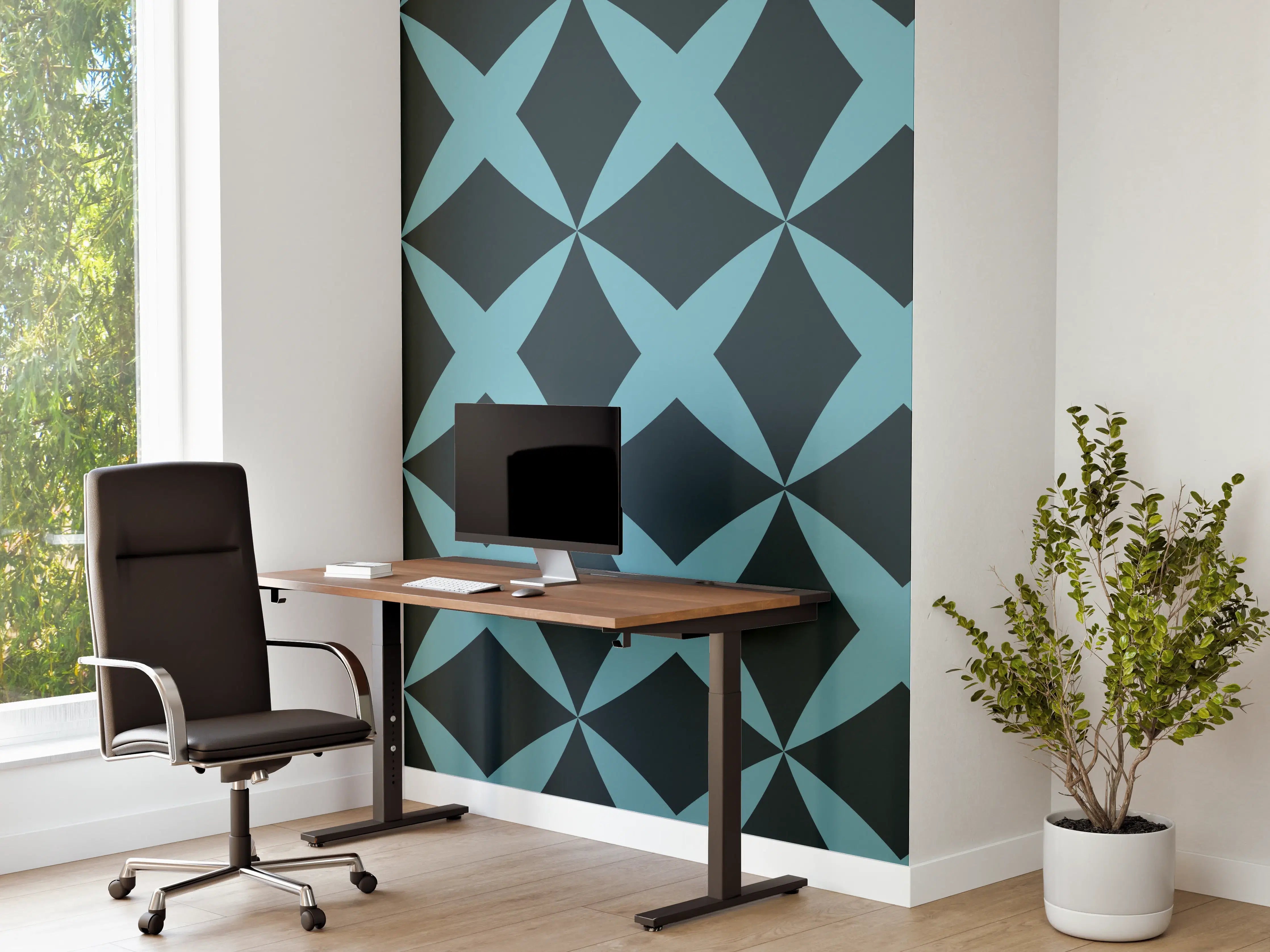 Büro Wandgestaltung - Moderne Türkis-Graphik Muster
