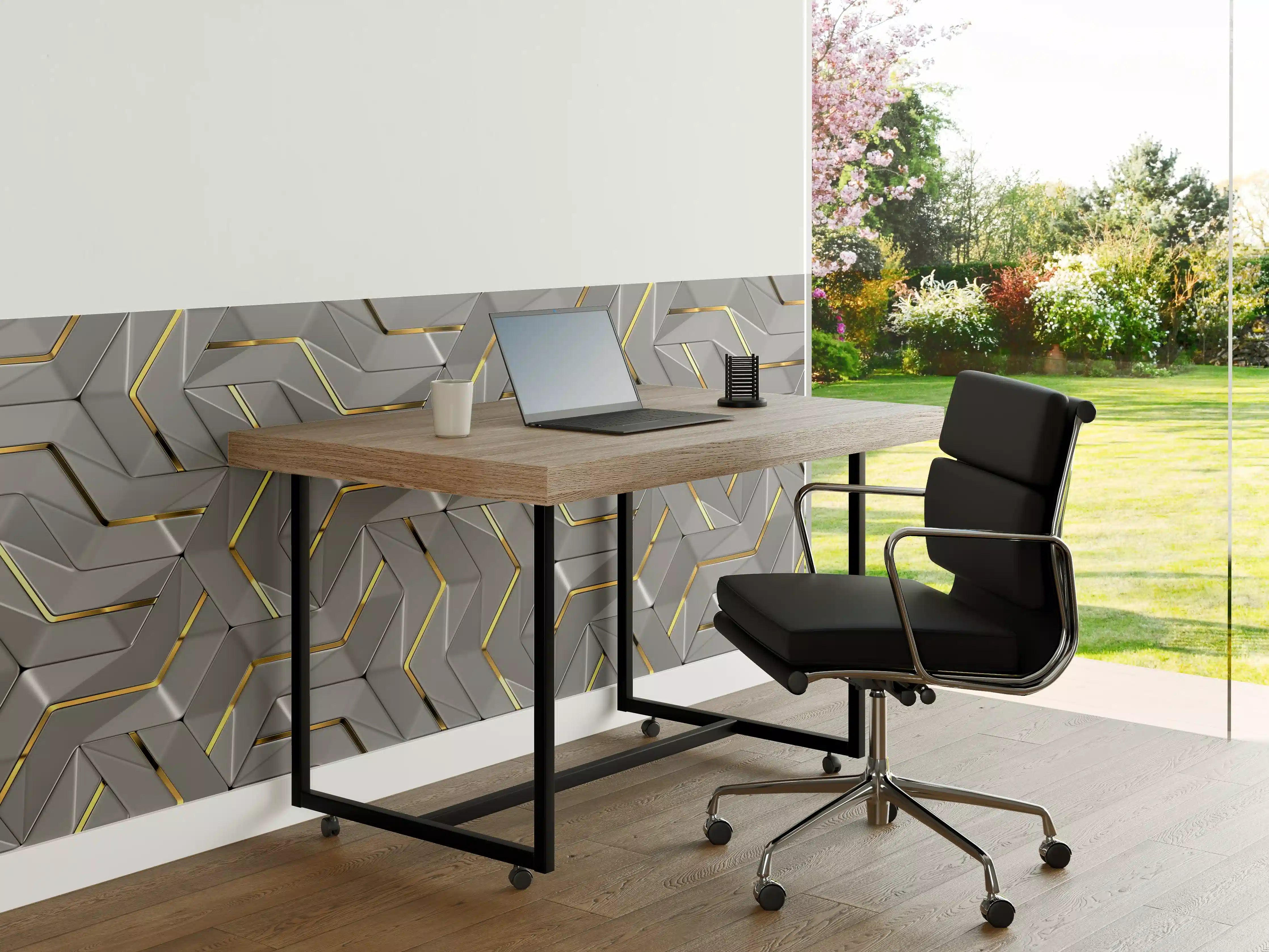 Büro Wandgestaltung - Moderne Wandtextur - Gold Akzente