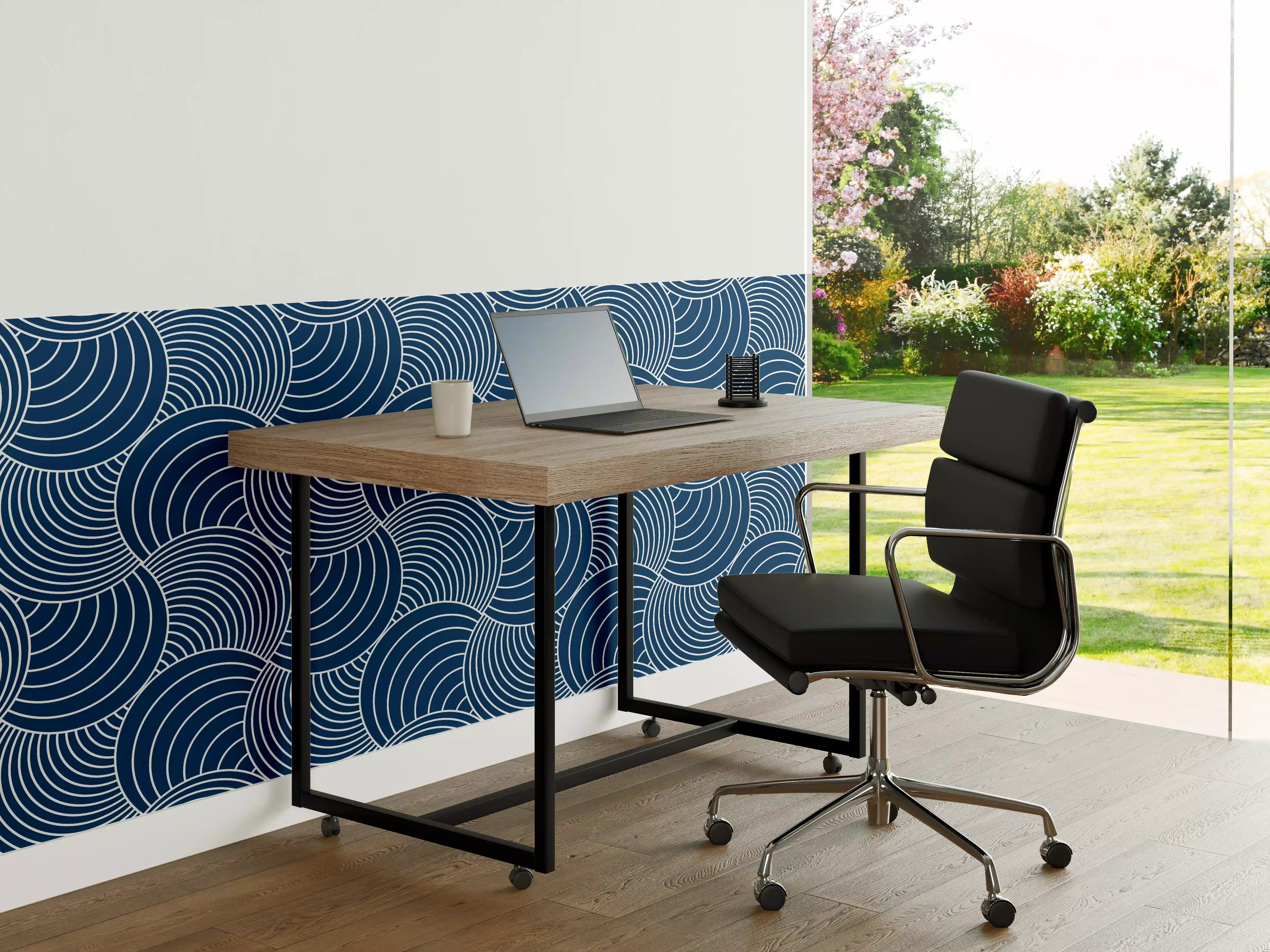 Büro Wandgestaltung - Moderne blaue Wellen