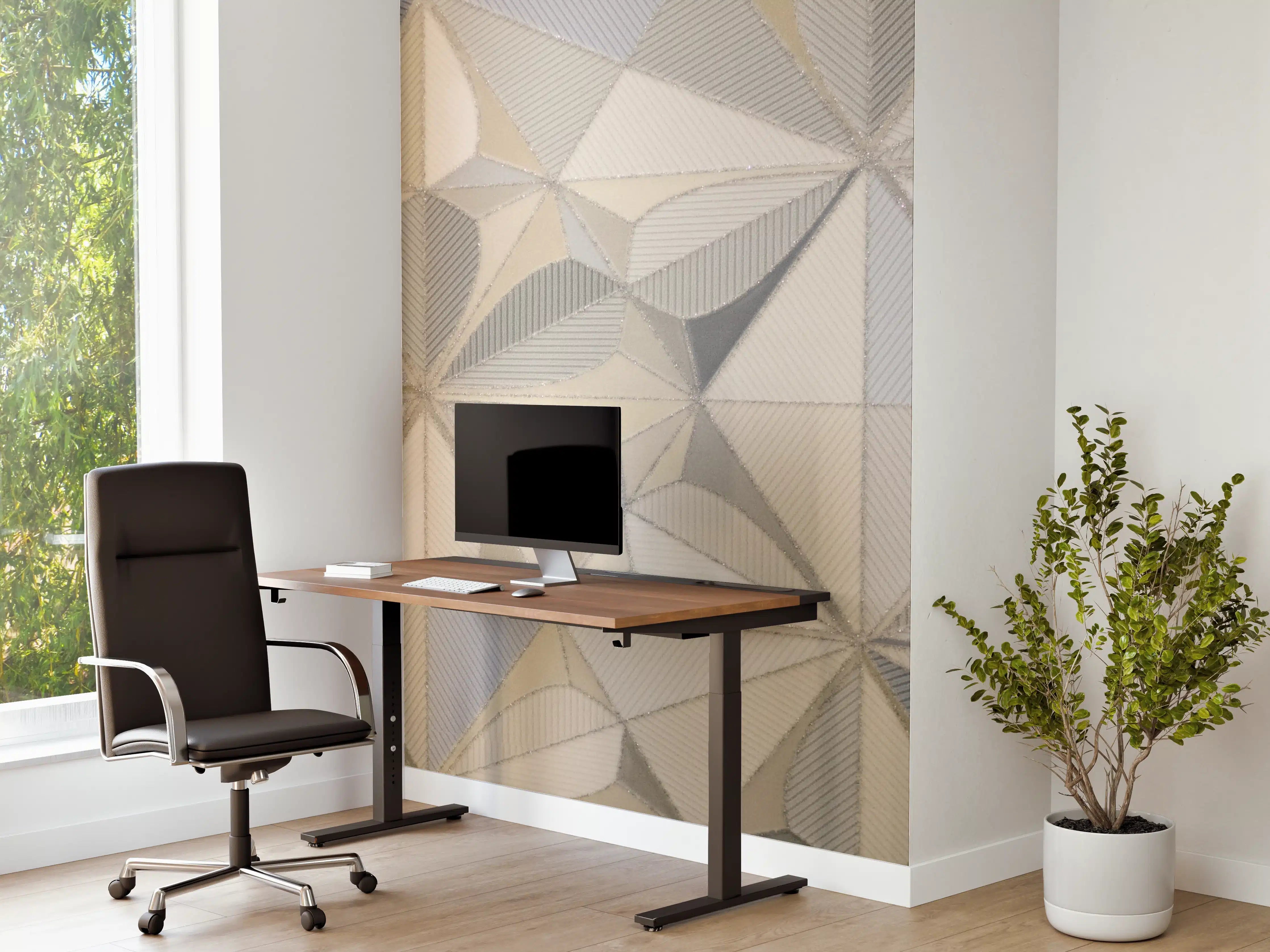 Büro Wandgestaltung - Moderne geometrische Fliese in neutralen Tönen