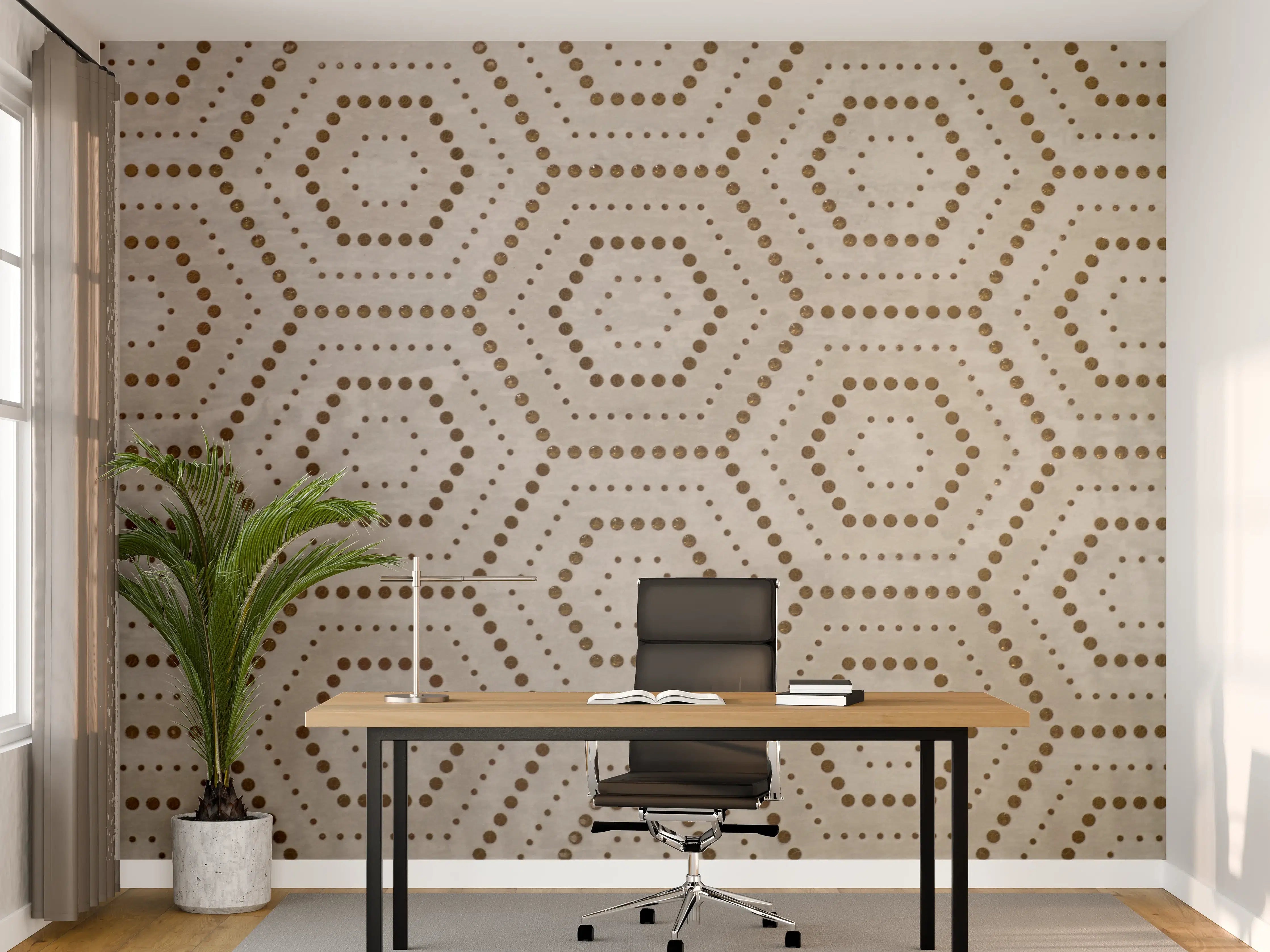 Büro Wandgestaltung - Moderne geometrische Wandgestaltung in dezenten Farben