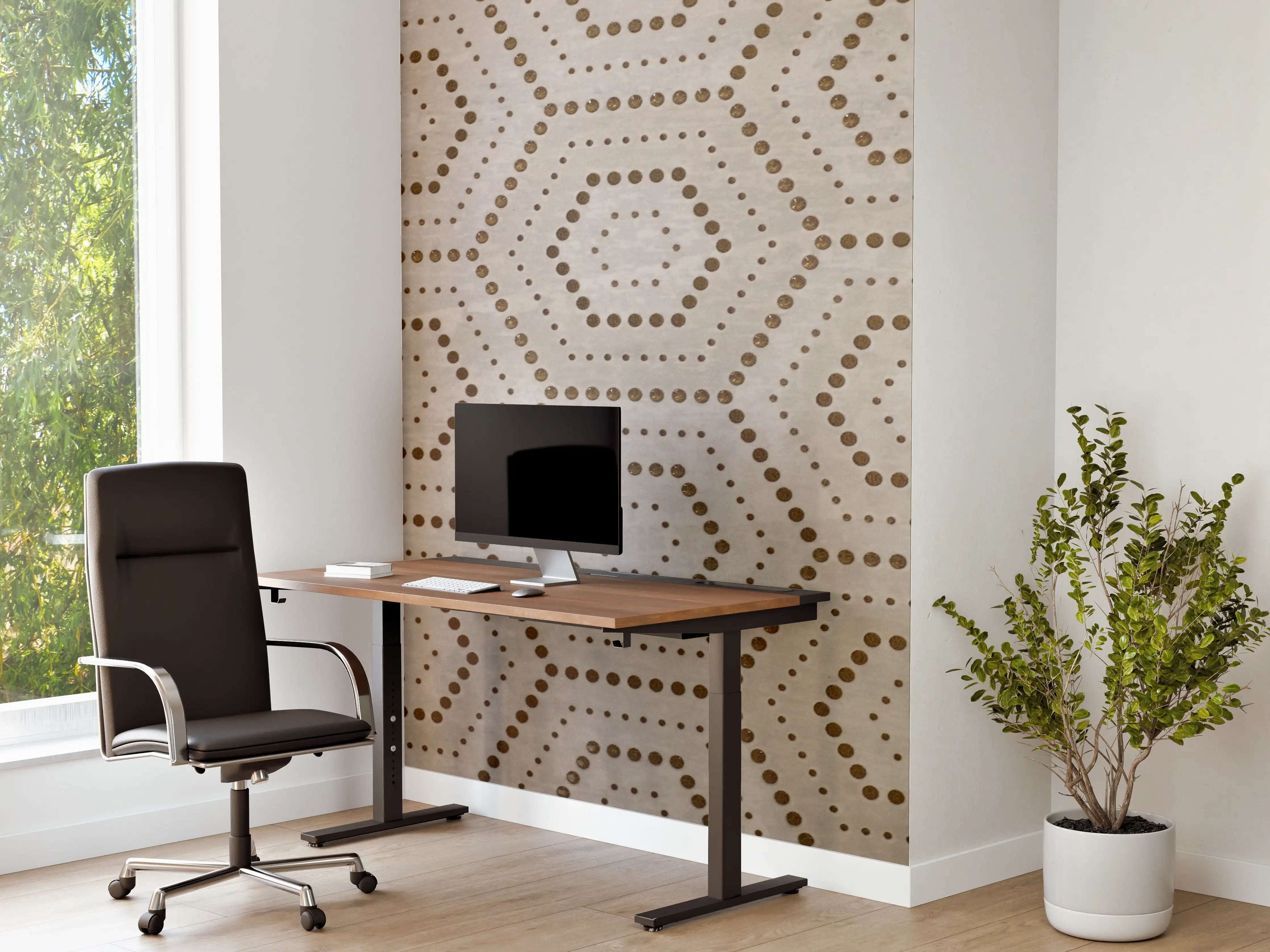 Büro Wandgestaltung - Moderne geometrische Wandgestaltung in dezenten Farben