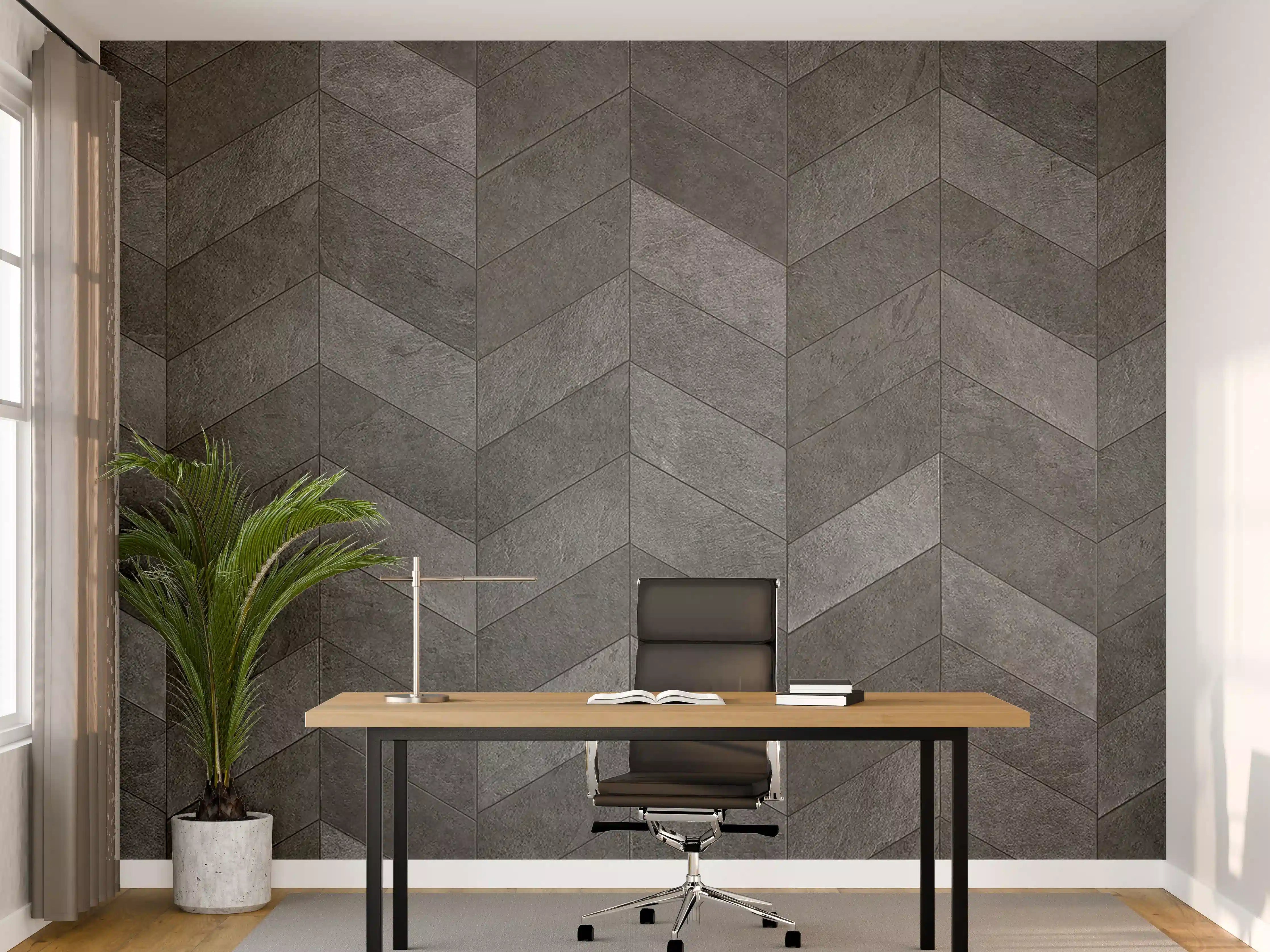 Büro Wandgestaltung - Moderne graue Fliesen optisch ansprechend