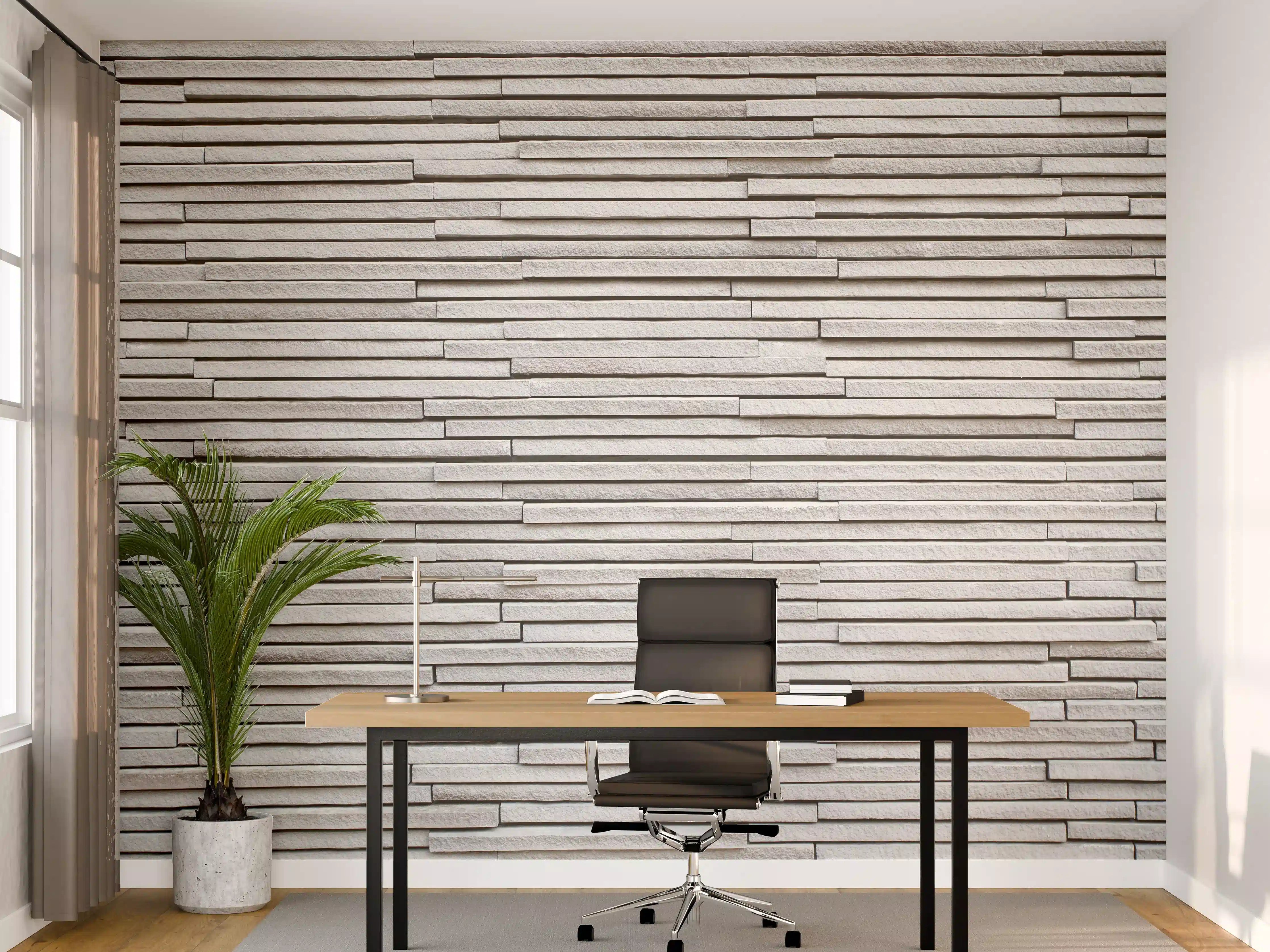 Büro Wandgestaltung - Moderne helle Steinwand