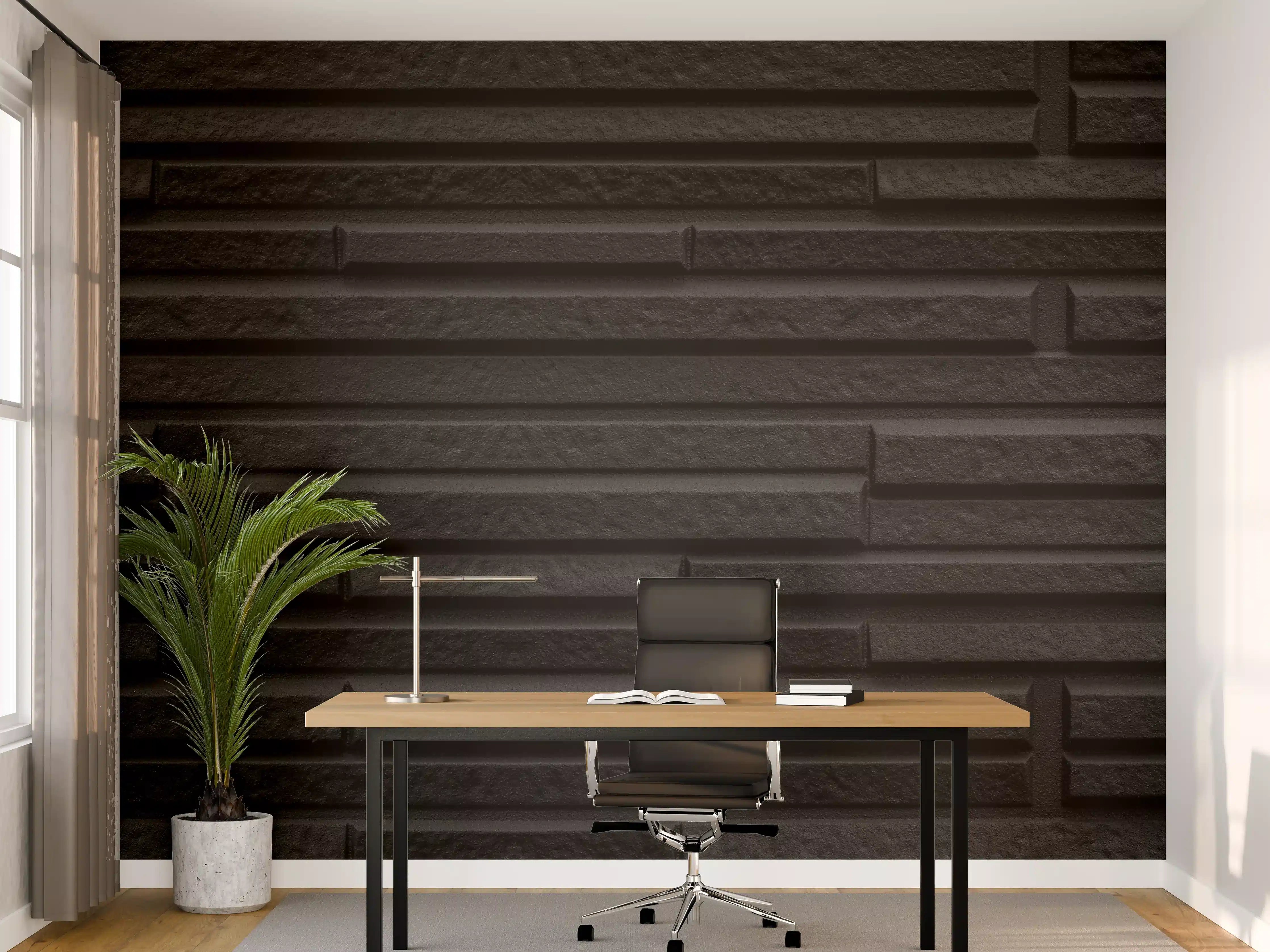 Büro Wandgestaltung - Moderne schwarze Steindwand